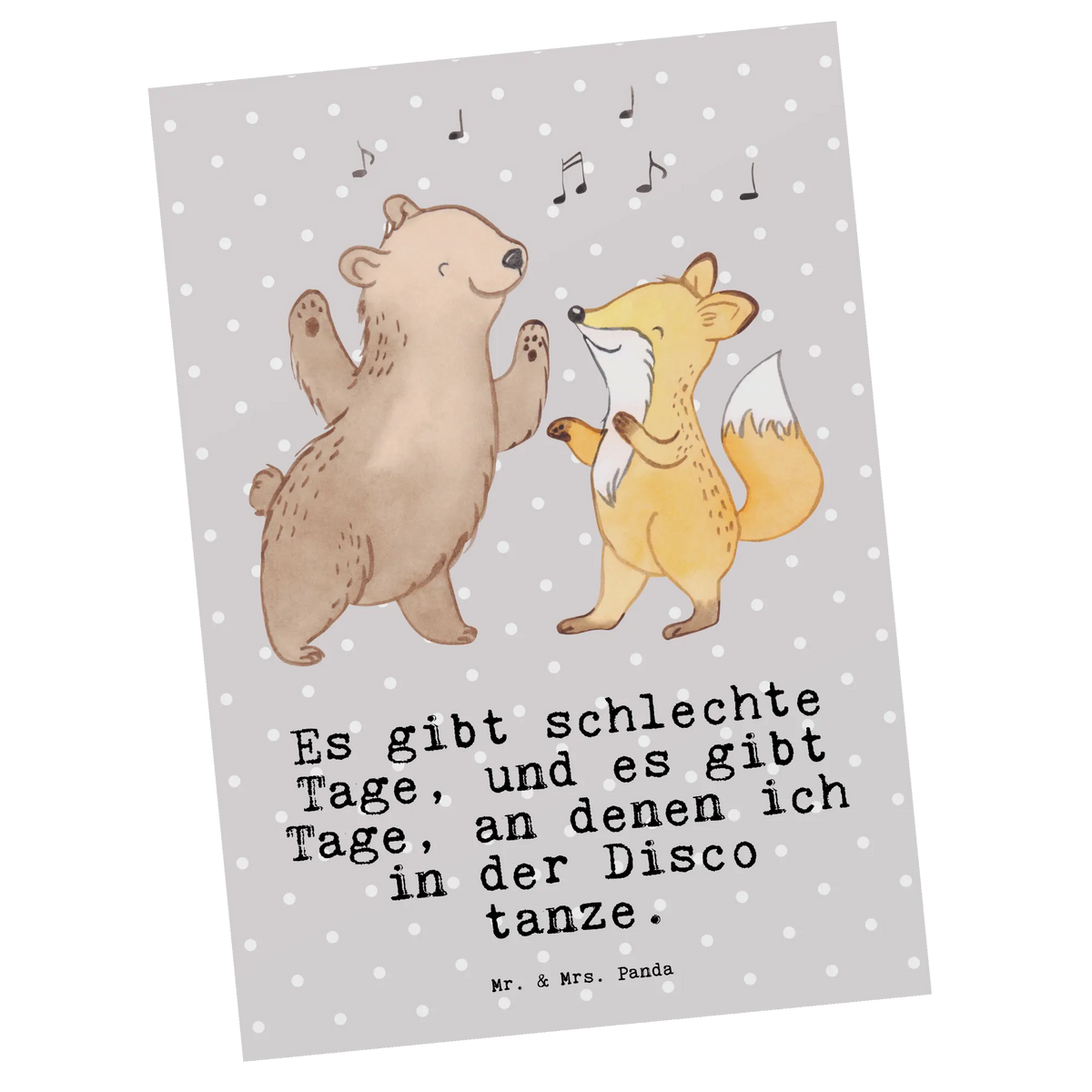 Postkarte Bär & Fuchs Disco Postkarte, spruchkarte, Fotokarte, Motivkarte, einzelkarte, Designkarte, bildkarte, Grußkarte, Kunstkarten, Ansichtskarte, kunstkarte, Postkarten, Ansichtskarten, Geschenk, Schenken, Sport, Sportart, Hobby, Danke, Dankeschön, Auszeichnung, Gewinn, Sportler, Tanzen, Disco, Tanzstimmung, Clubbing, Nachtclub, Clubs, Feiern