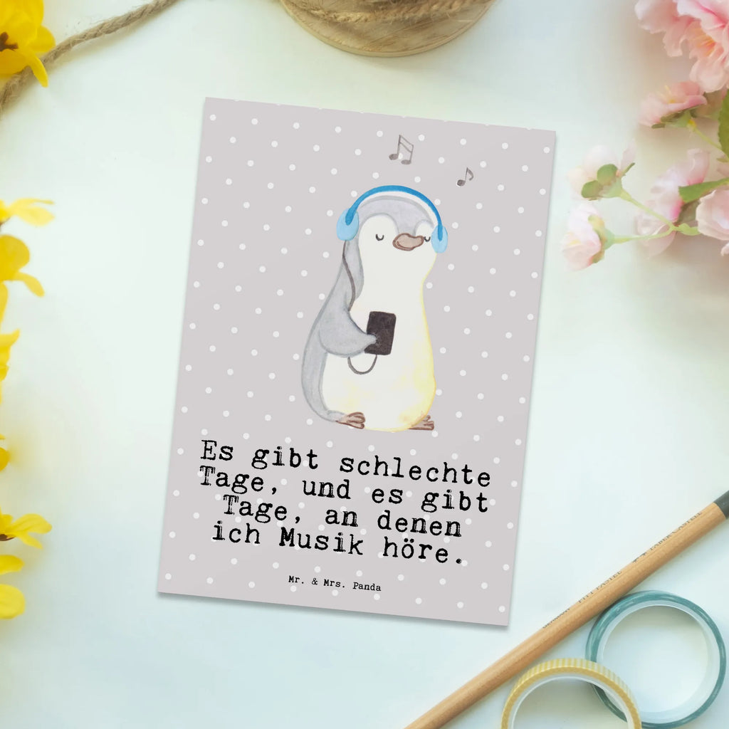 Pocztówka Pingwin Słuchać muzyki Prezent, Sport, Dyscyplina sportowa, Hobby, Darować, Dziękuję, Dzięki, Wyróżnienie, Wygrana, Sportowiec