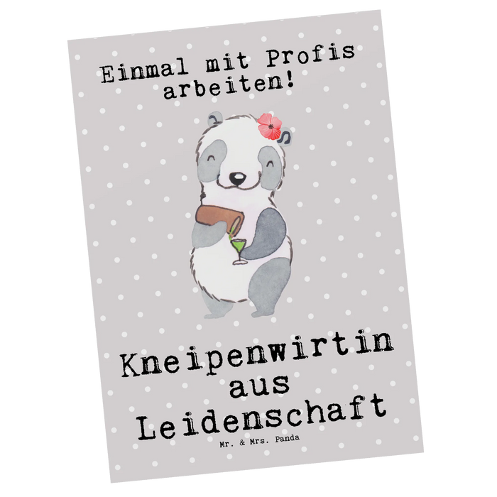 Postkarte Kneipenwirtin Leidenschaft