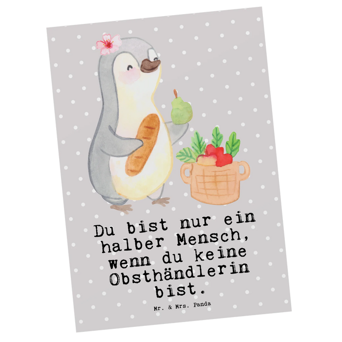 Postcard Fruit vendor heart