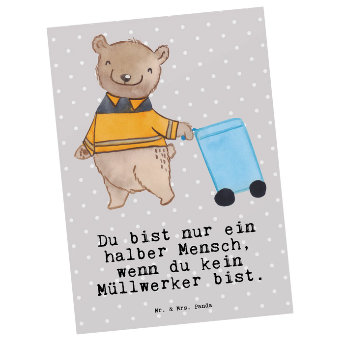 Postkarte Müllwerker Herz