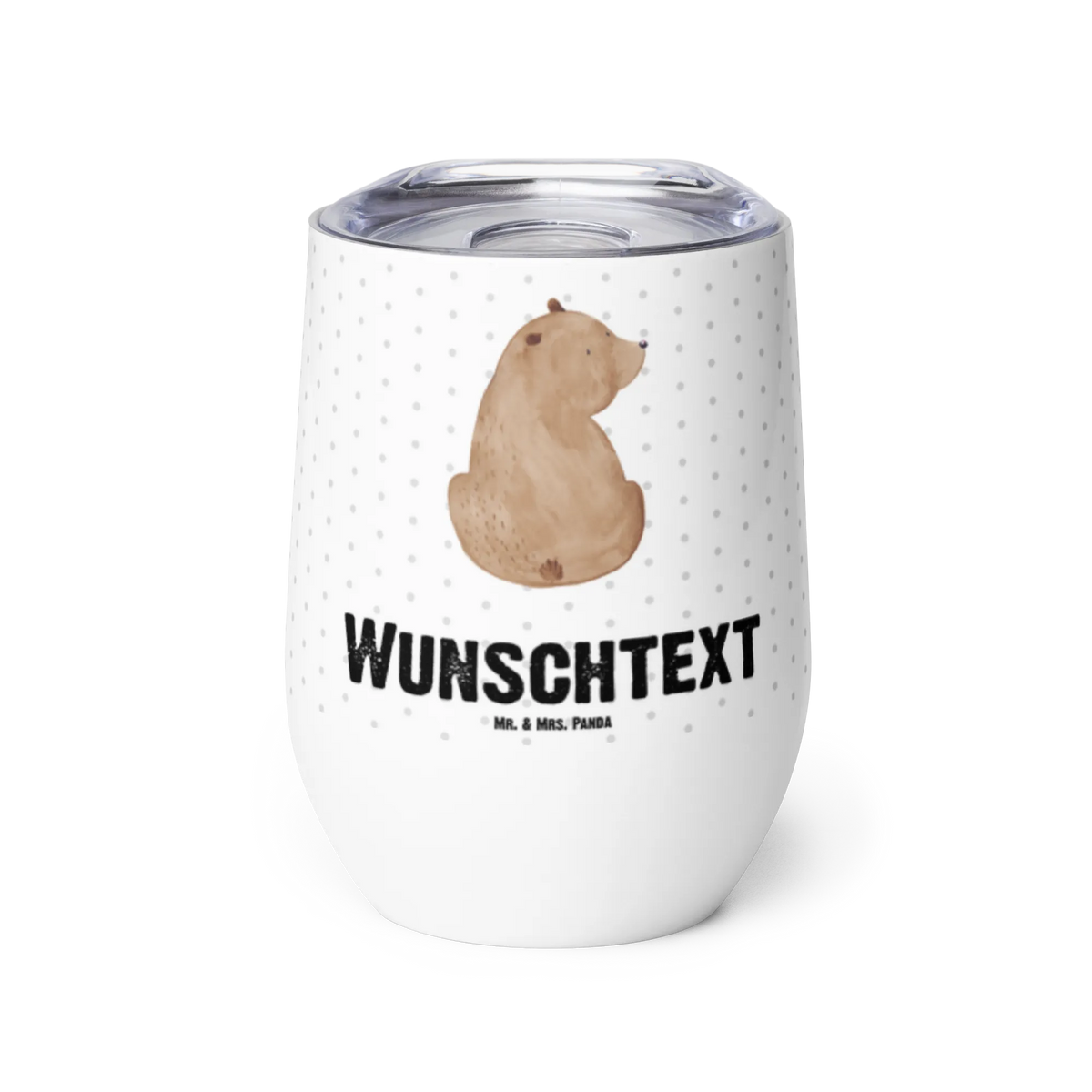 Personalised wine cup bear shoulder look