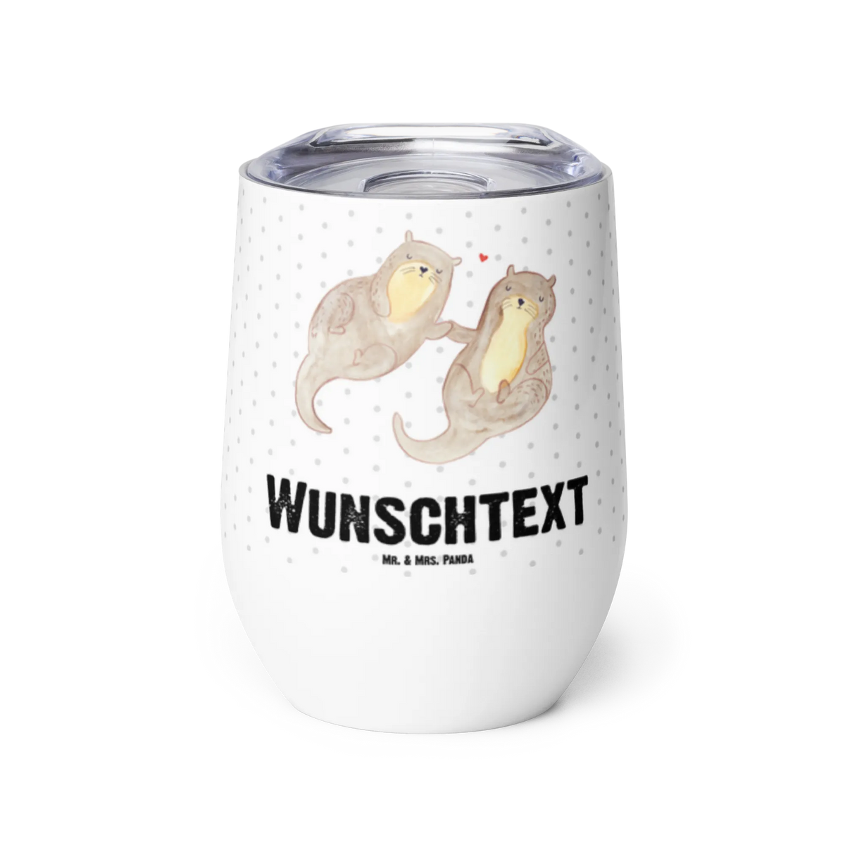 Personalised wine cup otter holding hands animal lover, marten, sea otter, European otter, water mammal, aquatic animal, baby otter, predator, water, otter gifts, gift ideas for animal lovers, animal, mammal, water animal, gifts for people in love, Otter Sea Otter Lake Otter