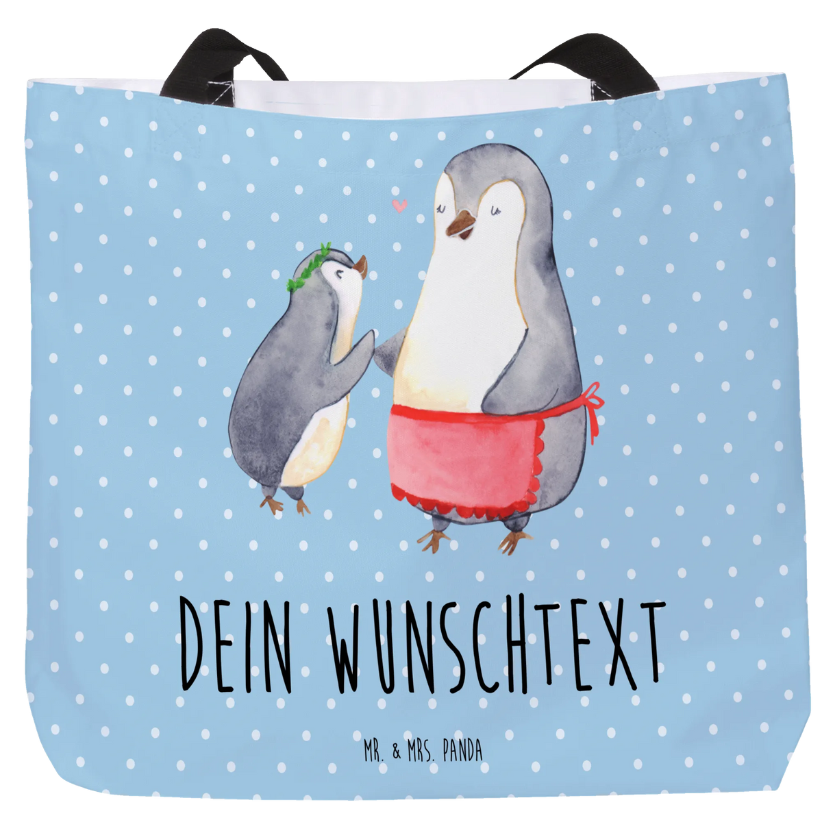 Personalised shopper Penguin with child Father's Day, Mother's Day, Mother, Gift, Birthday, Mummy