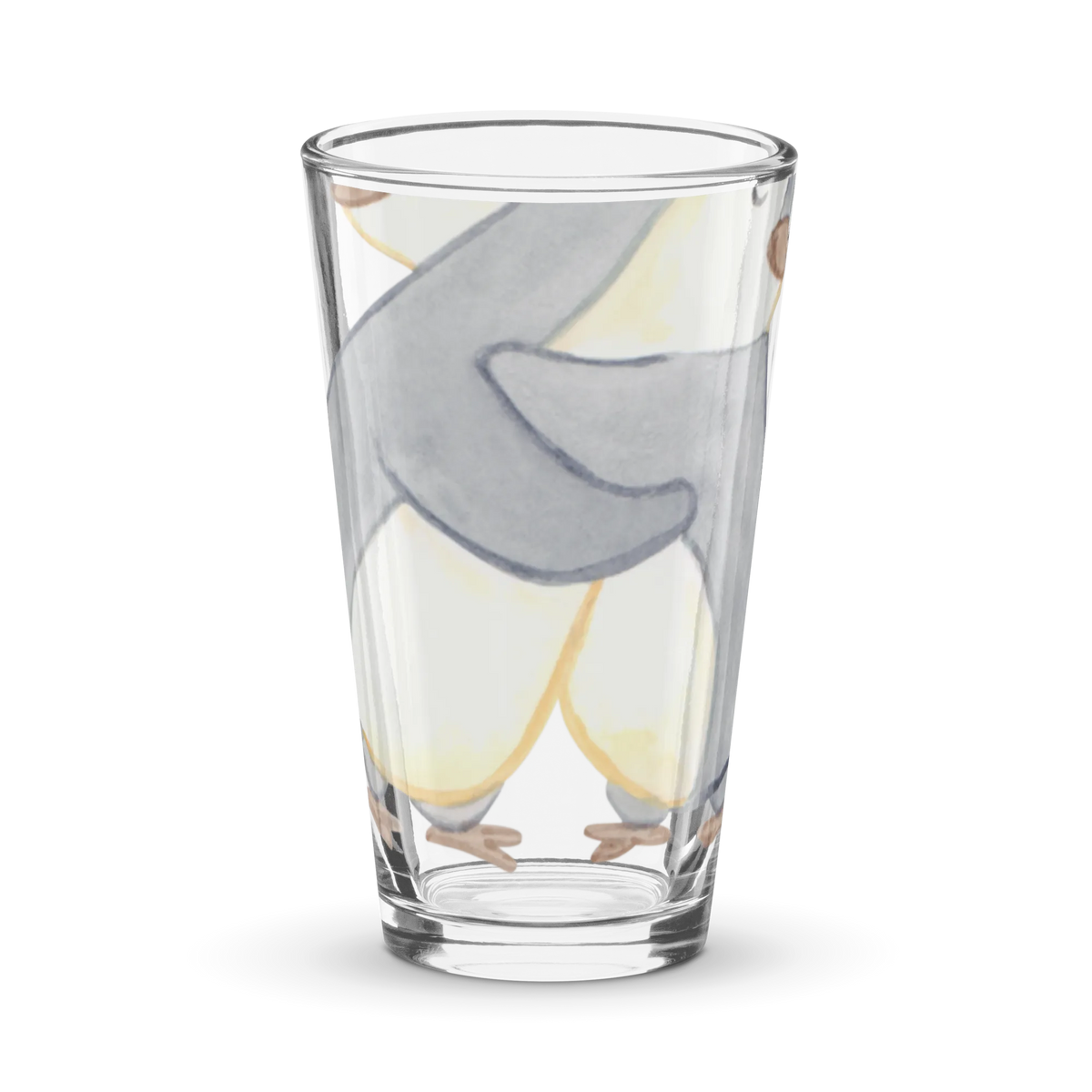 Personalized Drinking Glass penguins Cuddle