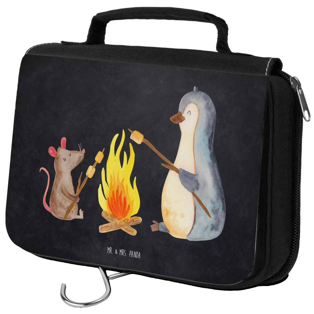 Kulturbeutel Pinguin Lagerfeuer Schminktasche, Necessaire, Kulturtasche, hygienebeutel, beautycase, Waschtasche, Reisebeutel, Kulturbeutel, Kulturbeutel Waschbar, Toilettentasche, Waschbeutel, Kosmetiktasche, badtasche, Schminkbeutel, hygienetasche, Pinguin, Büroalltag, Büro, Lebensspruch, Lagerfeuer, Arbeit, Feuer, Leben, Grillen, Marshmallows, Job, Motivation, Neustart, Maus, Liebe, Pinguine, Lebensmotivation