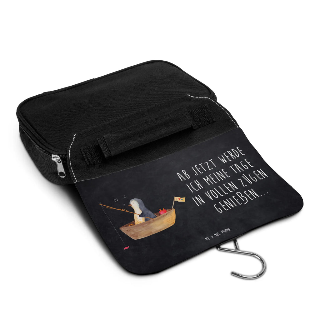 Kulturbeutel Pinguin Angelboot Kulturtasche, hygienebeutel, Kosmetiktasche, Kulturbeutel, hygienetasche, beautycase, Schminktasche, Kulturbeutel Waschbar, Waschtasche, Necessaire, Reisebeutel, badtasche, Schminkbeutel, Waschbeutel, Toilettentasche, Pinguin, Leben, Geschenkidee Liebeskummer, Neuanfang, Angelboot, Scheidung, Lebenslust, Pinguine, Genießen, Motivation, Angeln, Neustart, Boot, Trennung