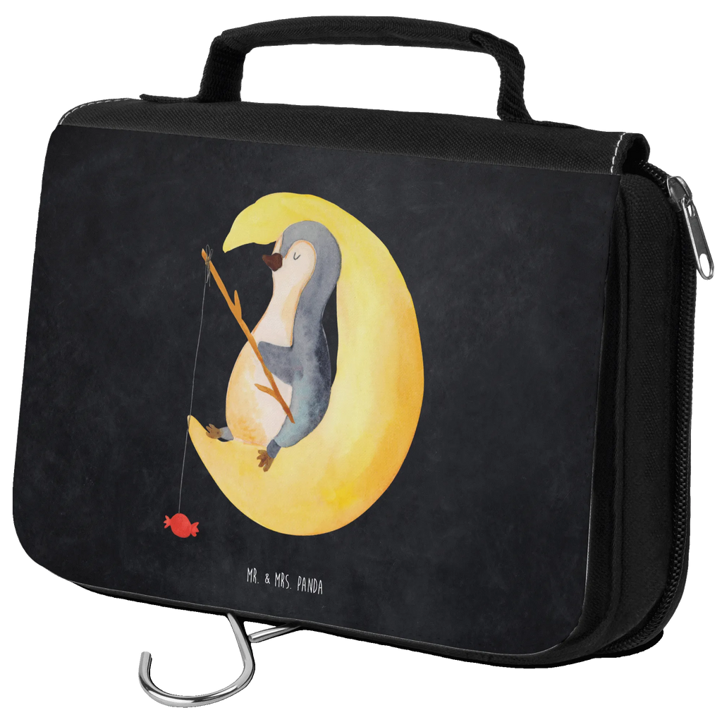 Kulturbeutel Pinguin Mond beautycase, Necessaire, Kulturbeutel, Kulturtasche, Schminktasche, hygienetasche, Schminkbeutel, Reisebeutel, Waschtasche, Waschbeutel, badtasche, Kulturbeutel Waschbar, Kosmetiktasche, hygienebeutel, Toilettentasche, Pinguin, Schlafzimmer, Nachtruhe, Pinguine, Spruch, Gästezimmer, Schlafstörungen, schlafen, Einschlafen