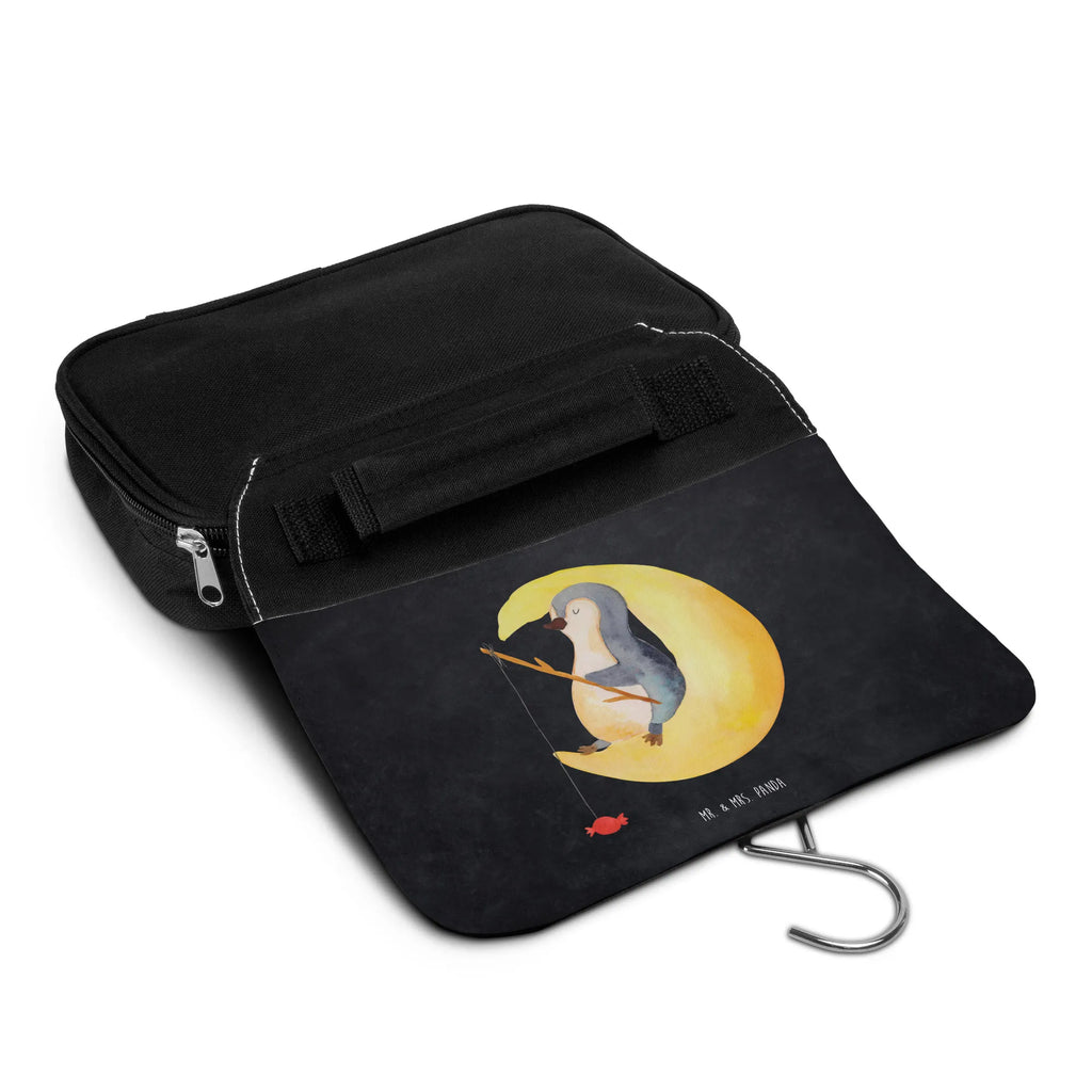 Kulturbeutel Pinguin Mond beautycase, Necessaire, Kulturbeutel, Kulturtasche, Schminktasche, hygienetasche, Schminkbeutel, Reisebeutel, Waschtasche, Waschbeutel, badtasche, Kulturbeutel Waschbar, Kosmetiktasche, hygienebeutel, Toilettentasche, Pinguin, Schlafzimmer, Nachtruhe, Pinguine, Spruch, Gästezimmer, Schlafstörungen, schlafen, Einschlafen