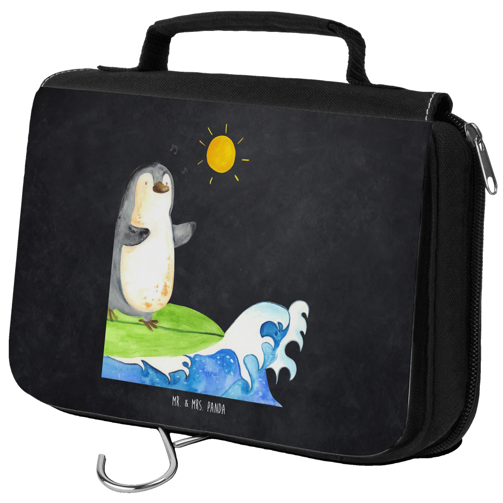Kulturbeutel Pinguin Surfer Kosmetiktasche, Waschtasche, Kulturtasche, hygienebeutel, Schminktasche, Kulturbeutel, Waschbeutel, Toilettentasche, hygienetasche, beautycase, Schminkbeutel, Reisebeutel, Necessaire, badtasche, Kulturbeutel Waschbar, Pinguin, Wellen, Urlaub, Surfer, Surfen, Hawaii, Wellen Reiten, Portugal, Pinguine