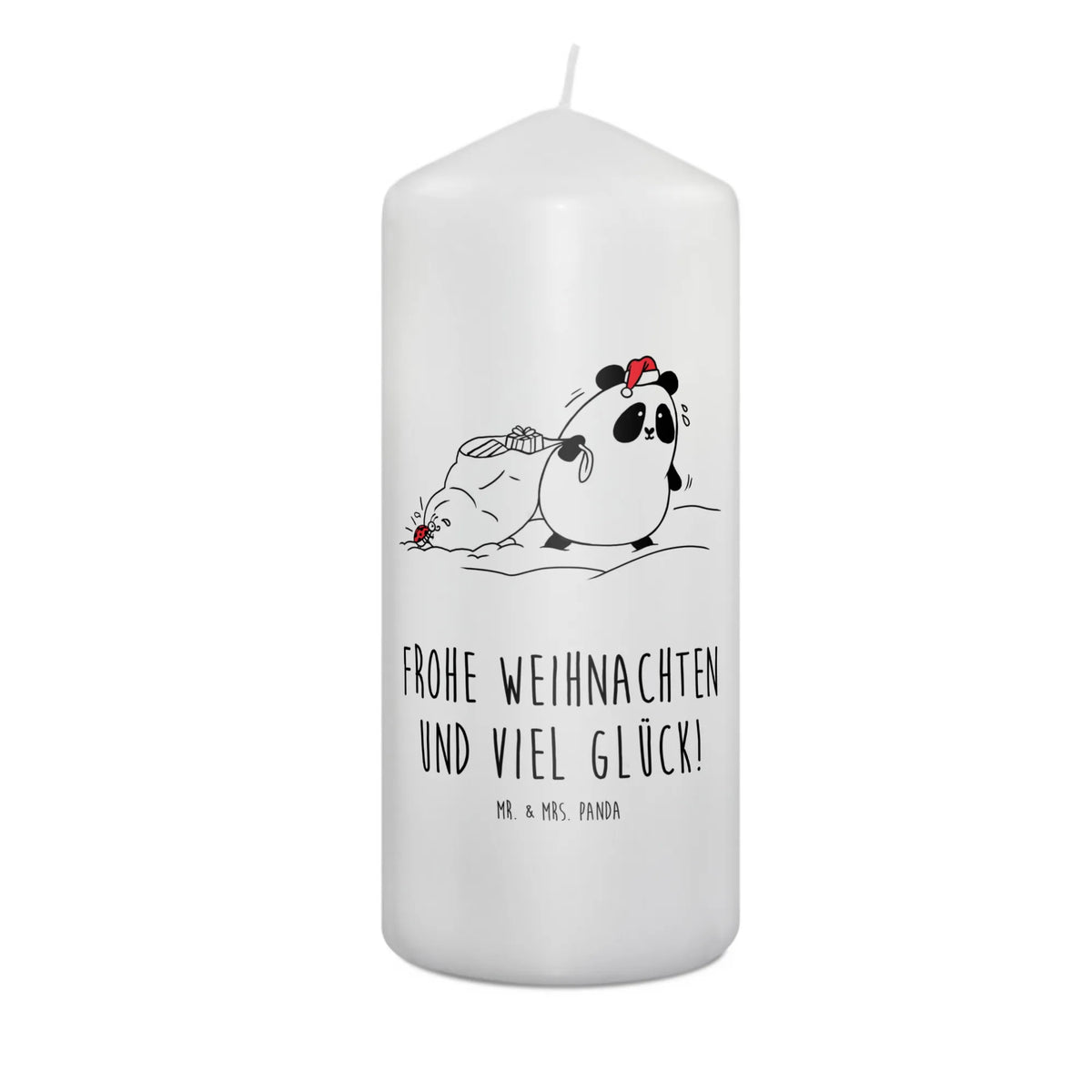 Kerze Panda Weihnachten Stumpenkerze, Erinnerungskerze, Kerze, Erinnerungslicht, Zylinderkerze, Wachskerze, Bedruckte Kerze, Blockkerze