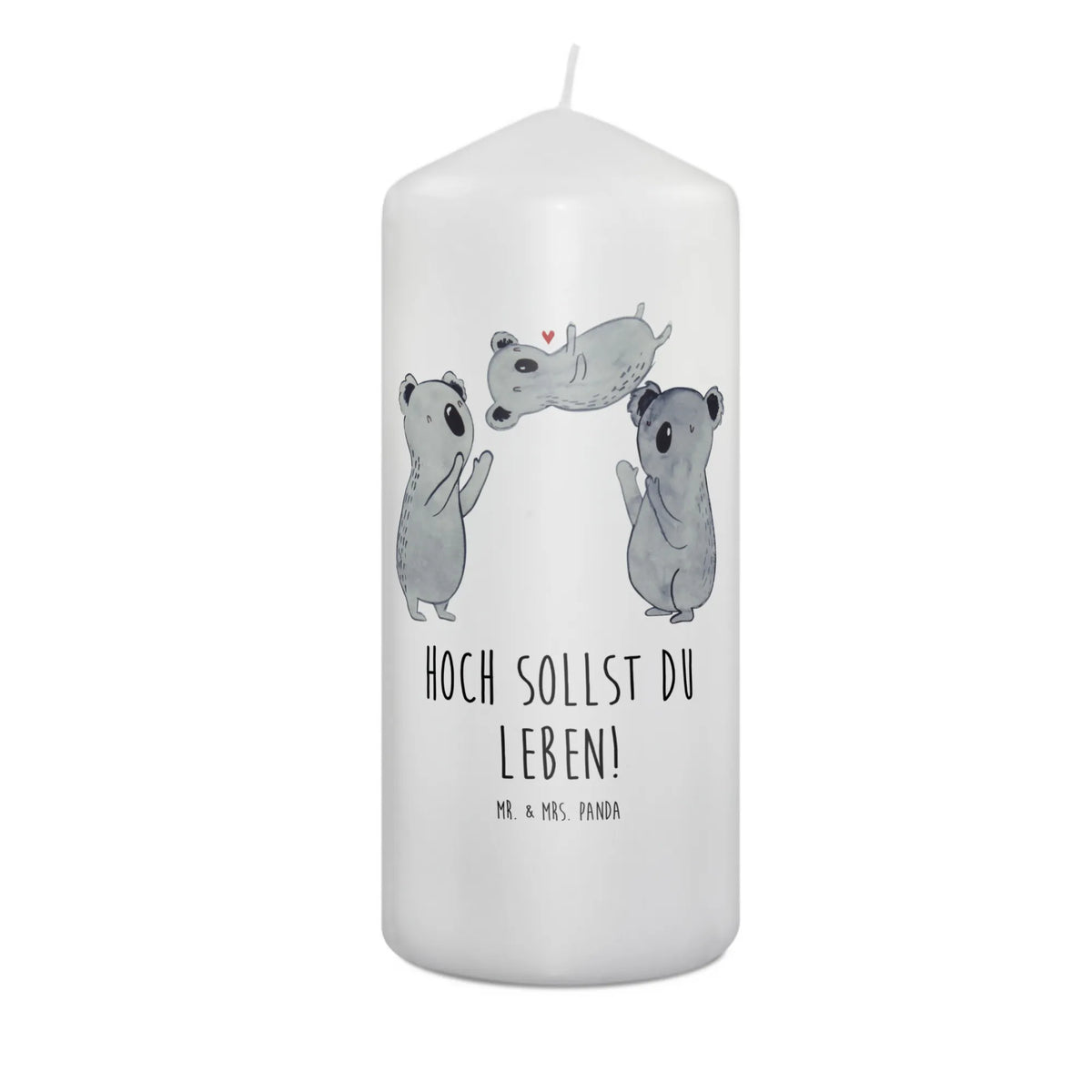 Kerze Koalas Feiern Erinnerungskerze, Bedruckte Kerze, Wachskerze, Stumpenkerze, Kerze, Zylinderkerze, Blockkerze, Erinnerungslicht, Geschenk, Geburtstag, Geburtstagsgeschenk, Liebe, Herz, Kind, Familie, Eltern, Koala