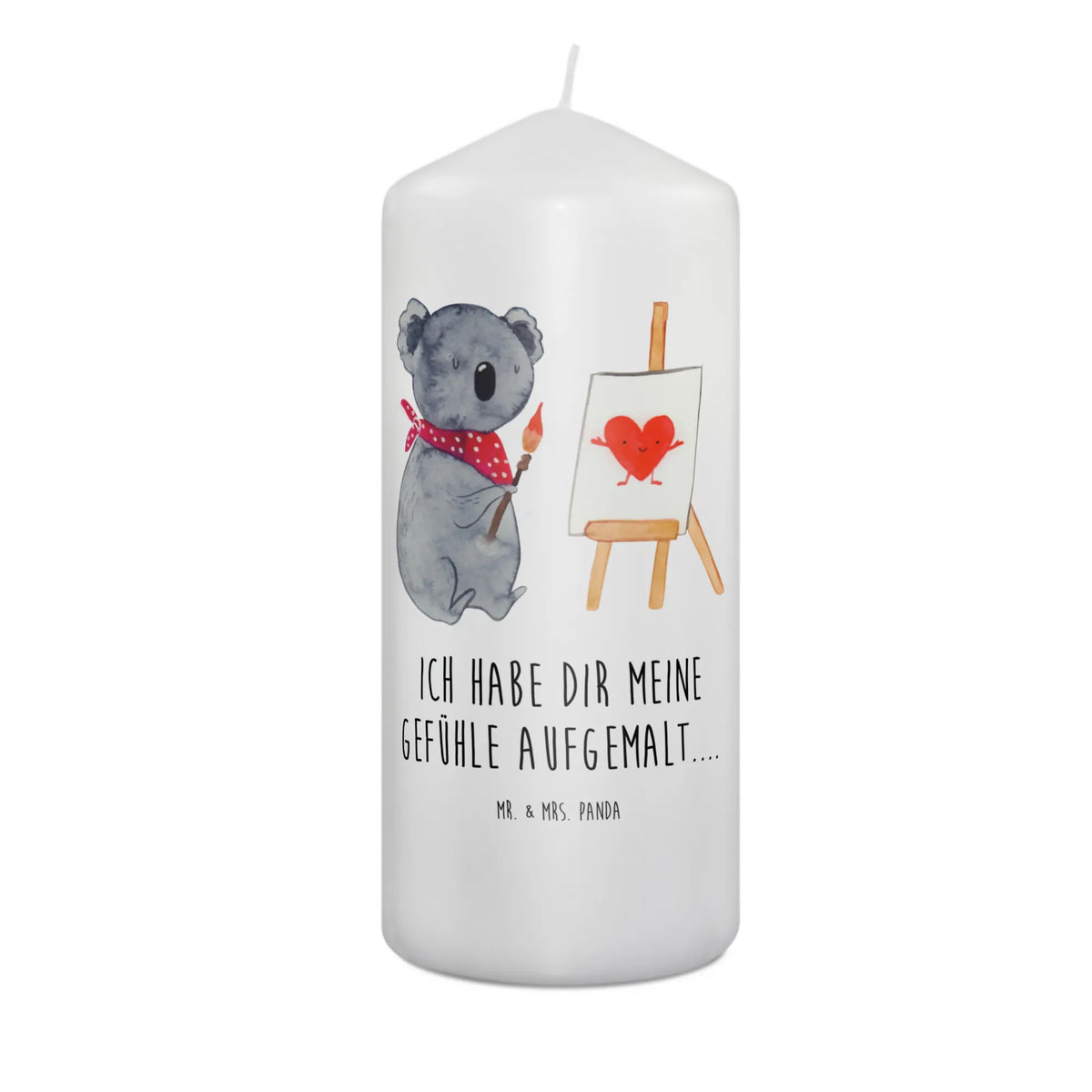 Candle Koala bear Artist Erinnerungskerze, Wachskerze, Stumpenkerze, Bedruckte Kerze, Kerze, Zylinderkerze, Erinnerungslicht, Blockkerze, Koalabär, Koala, Zeichnen, Gefühle, Liebesgeschenk, Liebensbeweis, Künstler, Liebe