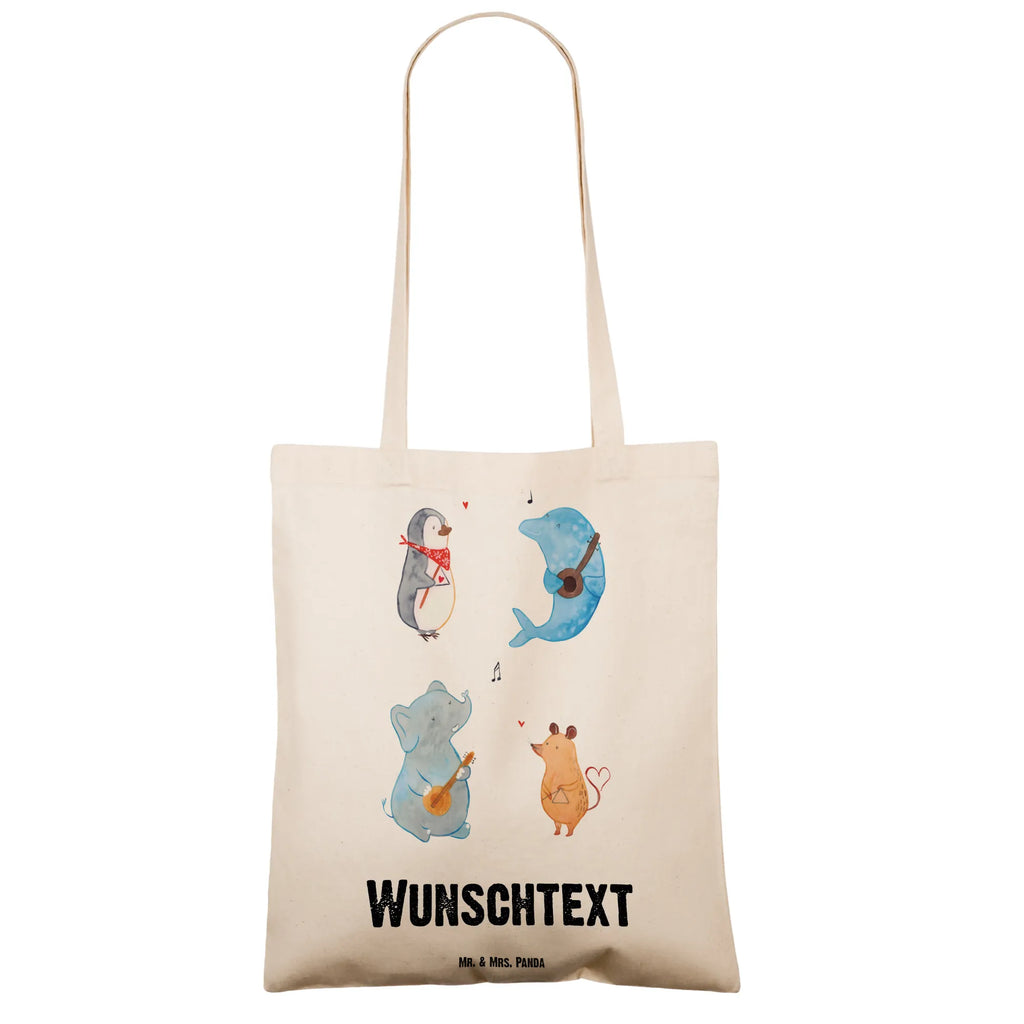 Personalisierte Tragetasche Big Band Shopper, Schultertasche, Personalisierte Jutetasche, Personalisierter Stoffbeutel, Umhängetasche, Personalisierte Einkaufstasche, Tüte, Personalisierte Tasche, Personalisierter Jutebeutel, Stoffbeutel mit Namen, Einkaufsbeutel, Personalisierte Kindergartentasche, Personalisierte Beuteltasche, Tragetasche mit Namen, Personalisierter Beutel, Strandtasche, Einkaufstasche mit Namen, Lustige Sprüche, Tiere, Tiermotive, Gute Laune, Musikanten, Gitarre, Maus, Hund, Band, Elefant, Delfin, Pinguin, Triangel, Musik