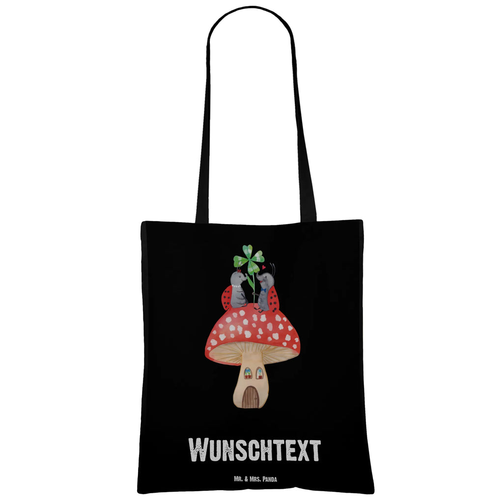 Personalisierte Tragetasche Marienkäfer Paar Fliegenpilz Einkaufstasche mit Namen, Stoffbeutel mit Namen, Tragetasche mit Namen, Personalisierte Tasche, Shopper, Personalisierter Beutel, Einkaufsbeutel, Personalisierte Einkaufstasche, Personalisierte Jutetasche, Umhängetasche, Personalisierter Stoffbeutel, Personalisierte Beuteltasche, Strandtasche, Personalisierter Jutebeutel, Schultertasche, Personalisierte Kindergartentasche, Tüte, Lustige Sprüche, Tiere, Tiermotive, Gute Laune, Zuhause, Fleigenpilzhaus, Haus, Wohnung, Fliegenpilz, Marienkäfer