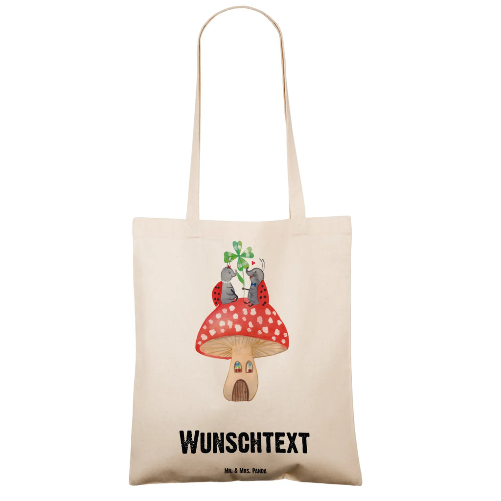 Personalisierte Tragetasche Marienkäfer Paar Fliegenpilz Einkaufstasche mit Namen, Stoffbeutel mit Namen, Tragetasche mit Namen, Personalisierte Tasche, Shopper, Personalisierter Beutel, Einkaufsbeutel, Personalisierte Einkaufstasche, Personalisierte Jutetasche, Umhängetasche, Personalisierter Stoffbeutel, Personalisierte Beuteltasche, Strandtasche, Personalisierter Jutebeutel, Schultertasche, Personalisierte Kindergartentasche, Tüte, Lustige Sprüche, Tiere, Tiermotive, Gute Laune, Zuhause, Fleigenpilzhaus, Haus, Wohnung, Fliegenpilz, Marienkäfer