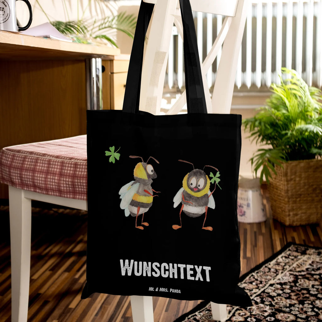 Personalised tote bag bumblebees shamrock Tragetasche mit Namen, Stoffbeutel mit Namen, Personalisierte Einkaufstasche, Personalisierter Stoffbeutel, Personalisierte Kindergartentasche, Personalisierter Beutel, Personalisierter Jutebeutel, Einkaufstasche mit Namen, Personalisierte Beuteltasche, Personalisierte Jutetasche, Personalisierte Tasche, Tiermotive, Gute Laune, lustige Sprüche, Tiere, Biene Deko, Spruch positiv, glücklich sein, Biene, Spruch schön, Hummel, Spruch fröhlich, glücklich werden