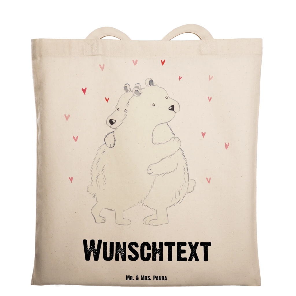 Personalised tote bag Icebear Embrace Tragetasche mit Namen, Personalisierte Beuteltasche, Personalisierte Jutetasche, Personalisierter Stoffbeutel, Stoffbeutel mit Namen, Personalisierter Jutebeutel, Personalisierte Kindergartentasche, Personalisierte Einkaufstasche, Einkaufstasche mit Namen, Personalisierter Beutel, Personalisierte Tasche, Tiermotive, Gute Laune, lustige Sprüche, Tiere