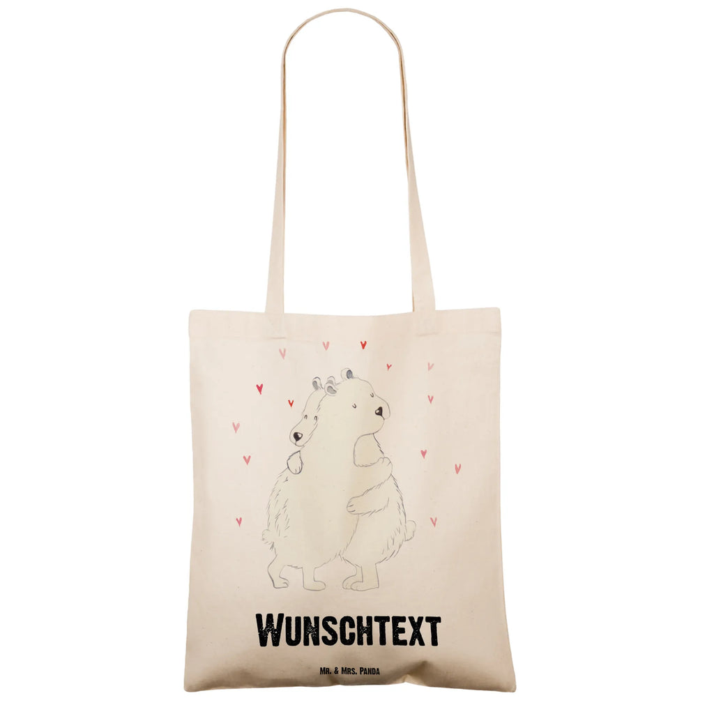 Personalised tote bag Icebear Embrace Tragetasche mit Namen, Personalisierte Beuteltasche, Personalisierte Jutetasche, Personalisierter Stoffbeutel, Stoffbeutel mit Namen, Personalisierter Jutebeutel, Personalisierte Kindergartentasche, Personalisierte Einkaufstasche, Einkaufstasche mit Namen, Personalisierter Beutel, Personalisierte Tasche, Tiermotive, Gute Laune, lustige Sprüche, Tiere