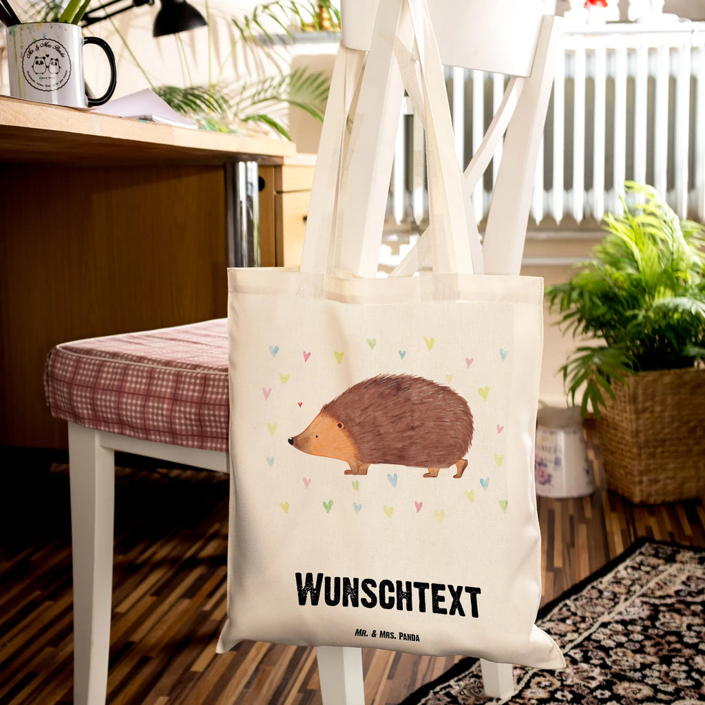 Personalised tote bag Hedgehog hearts Personalisierter Stoffbeutel, Personalisierte Tasche, Personalisierte Einkaufstasche, Stoffbeutel mit Namen, Personalisierter Beutel, Personalisierte Beuteltasche, Einkaufstasche mit Namen, Personalisierte Kindergartentasche, Personalisierte Jutetasche, Personalisierter Jutebeutel, Tragetasche mit Namen, Tiermotive, Gute Laune, lustige Sprüche, Tiere, Herz, Liebe, Leben, Vertrauen, Kuss, Herzen, Igel