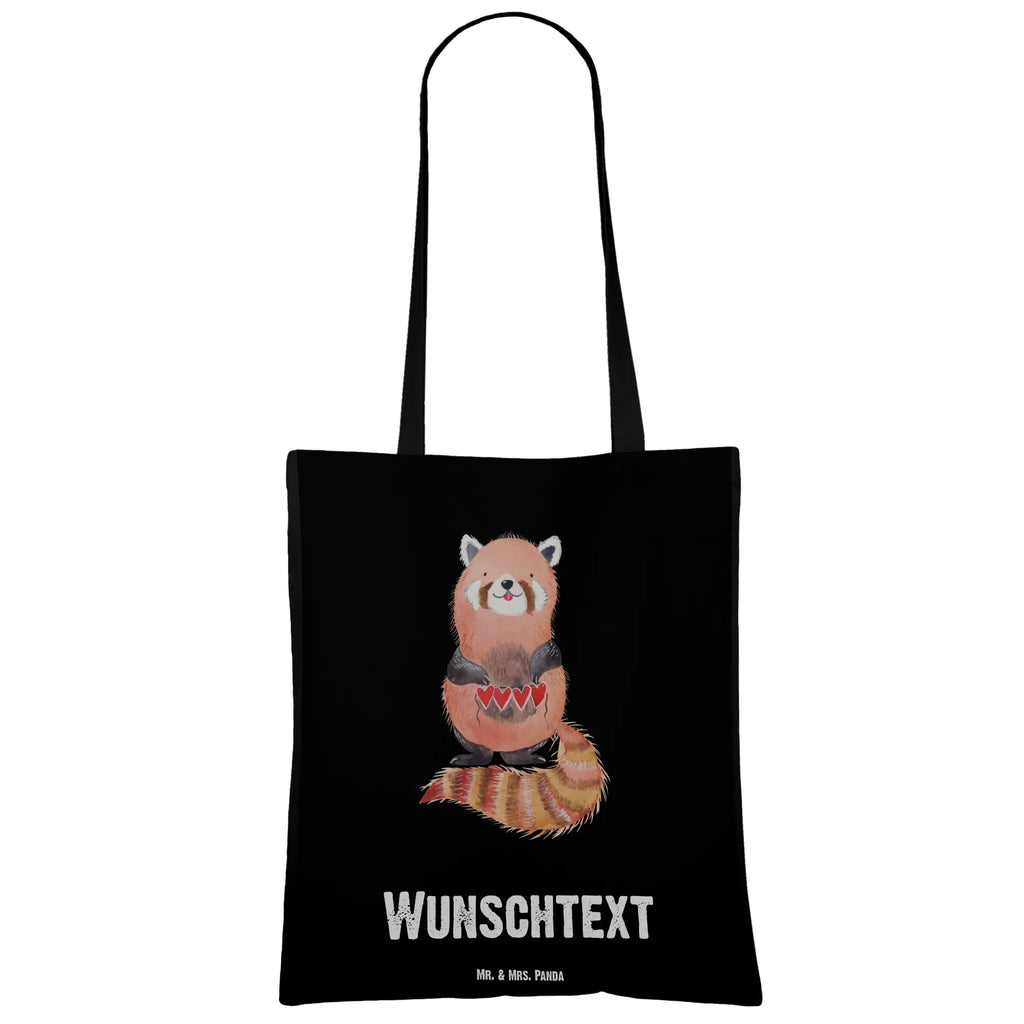Personalisierte Tragetasche Roter Panda Personalisierte Beuteltasche, Personalisierter Beutel, Tüte, Umhängetasche, Tragetasche mit Namen, Einkaufstasche mit Namen, Strandtasche, Personalisierter Jutebeutel, Personalisierte Jutetasche, Stoffbeutel mit Namen, Personalisierte Kindergartentasche, Schultertasche, Einkaufsbeutel, Personalisierter Stoffbeutel, Shopper, Personalisierte Einkaufstasche, Personalisierte Tasche, Lustige Sprüche, Tiere, Tiermotive, Gute Laune, Liebe, Herz, Panda, Liebling, Lieblingsmensch, Rot