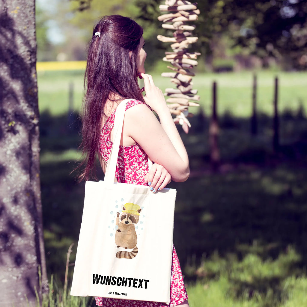 Personalised tote bag Raccoon Shopper, Personalisierte Jutetasche, Einkaufstasche mit Namen, Personalisierter Stoffbeutel, Einkaufsbeutel, Personalisierte Tasche, Umhängetasche, Stoffbeutel mit Namen, Tüte, Personalisierte Einkaufstasche, Personalisierte Beuteltasche, Personalisierter Jutebeutel, Strandtasche, Personalisierter Beutel, Personalisierte Kindergartentasche, Schultertasche, Tragetasche mit Namen, Lustige Sprüche, Tiere, Tiermotive, Gute Laune, Seifenblasen, Waschbär, Waschen, Fröhlich, Tagträumen, Plan
