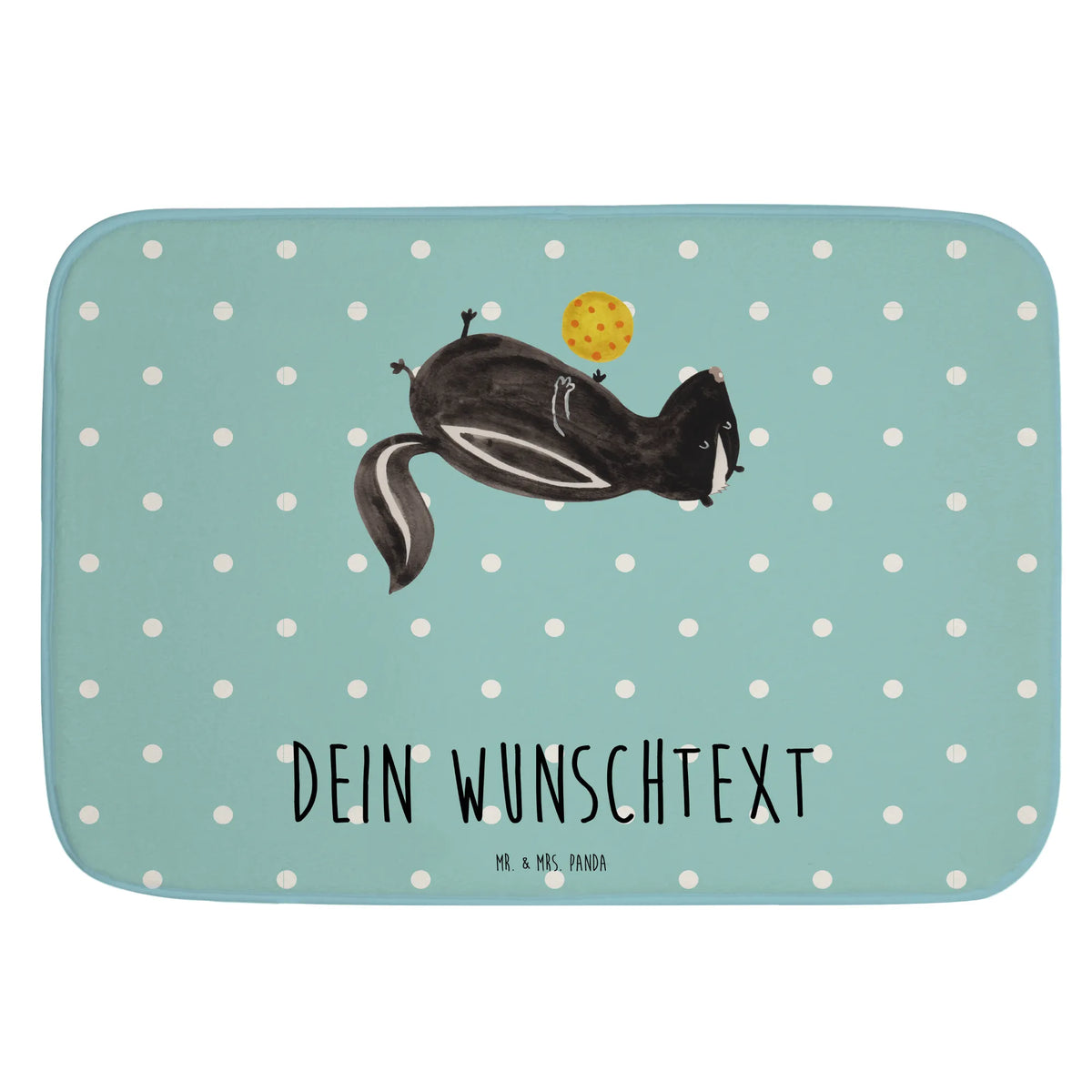 Personalised bath mat skunk ball wisdom, playful, wild animal, predator, stinky