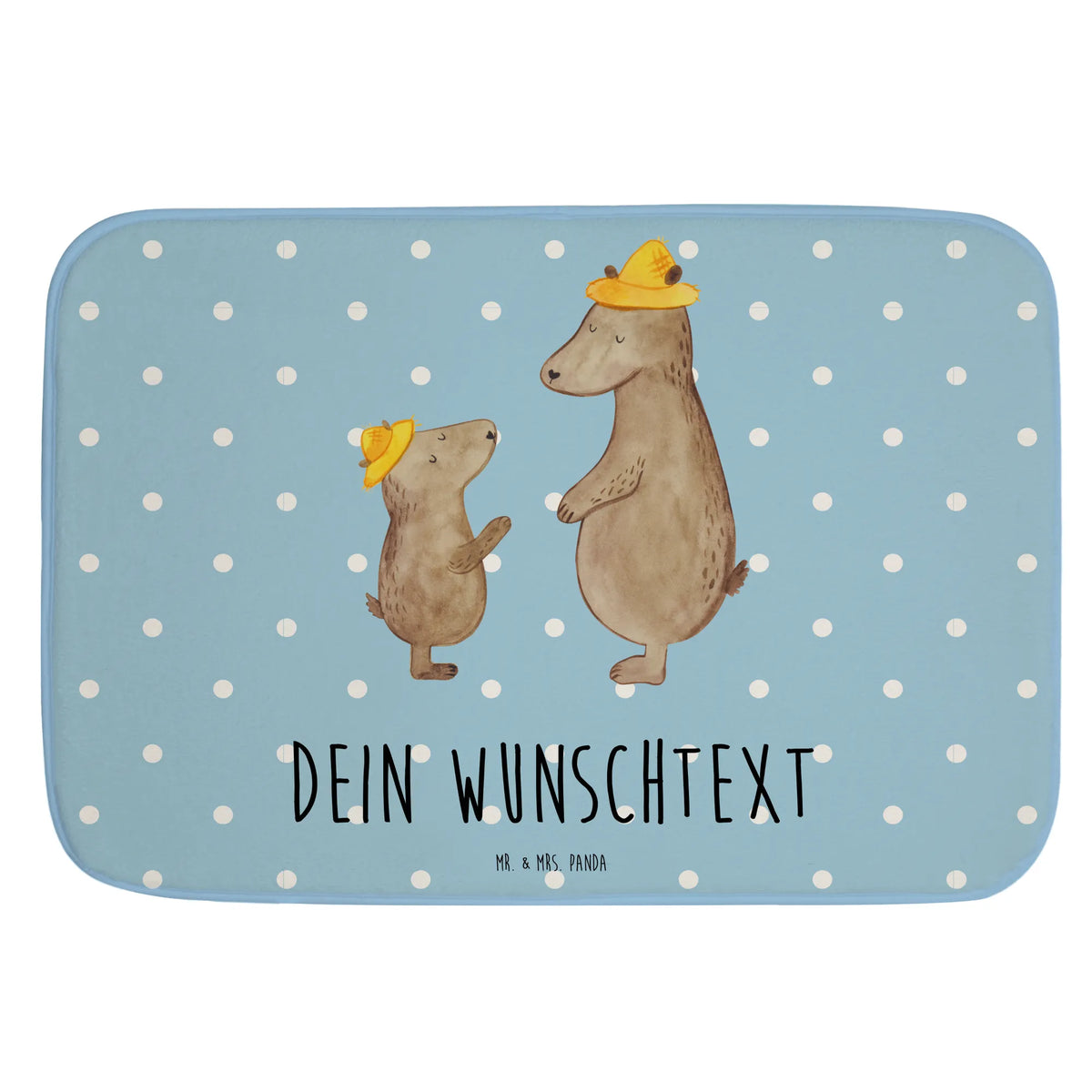 Personalised bath mat Bears with hats Father's Day, Mother's Day, children, son, father-son, child, favourite person, father, role model, sons, father's day
