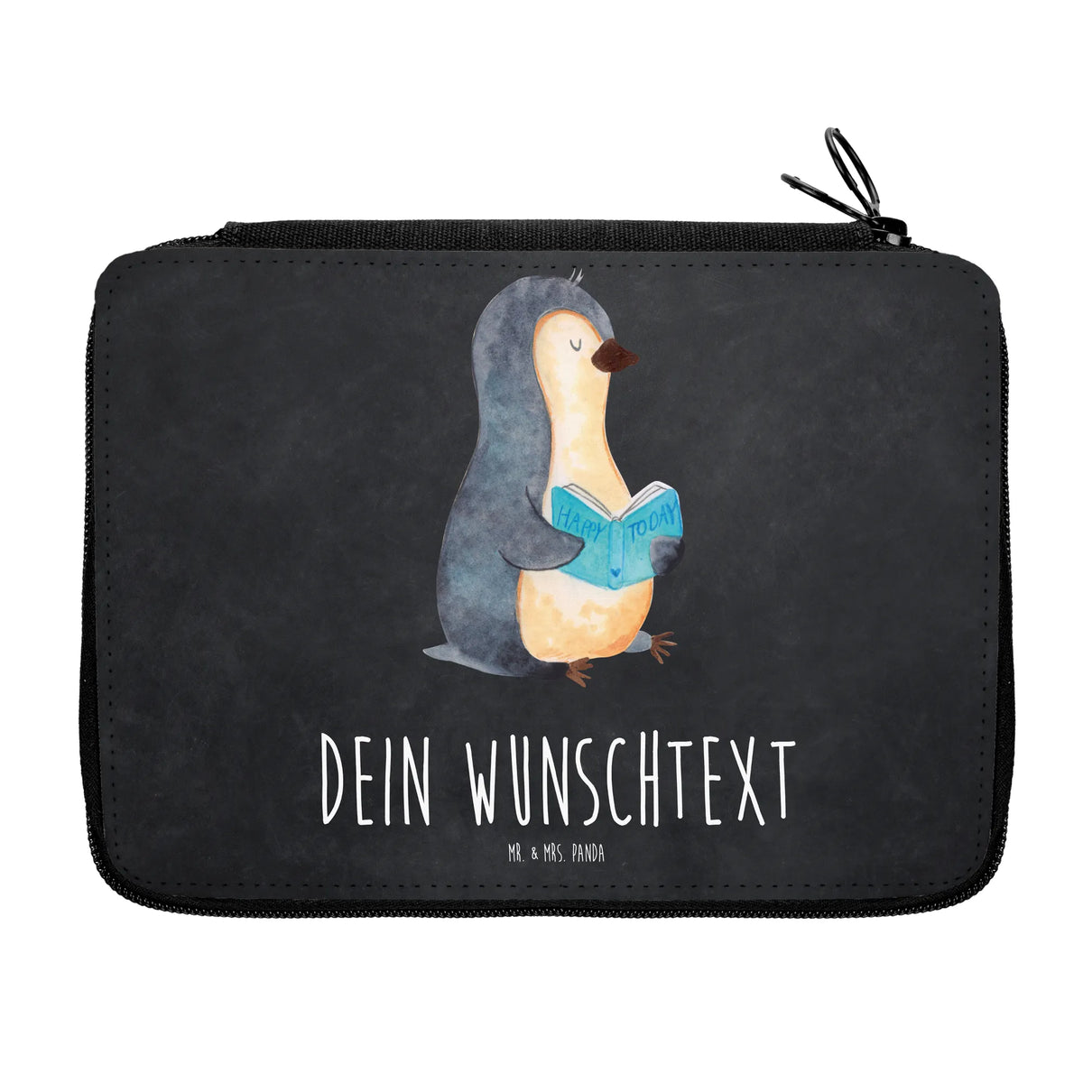 Personalised leather folder Penguin A book North Pole, Penguins, lazing around, book, doing nothing, holidays, leisure, reading, vacation, bookworm, penguins