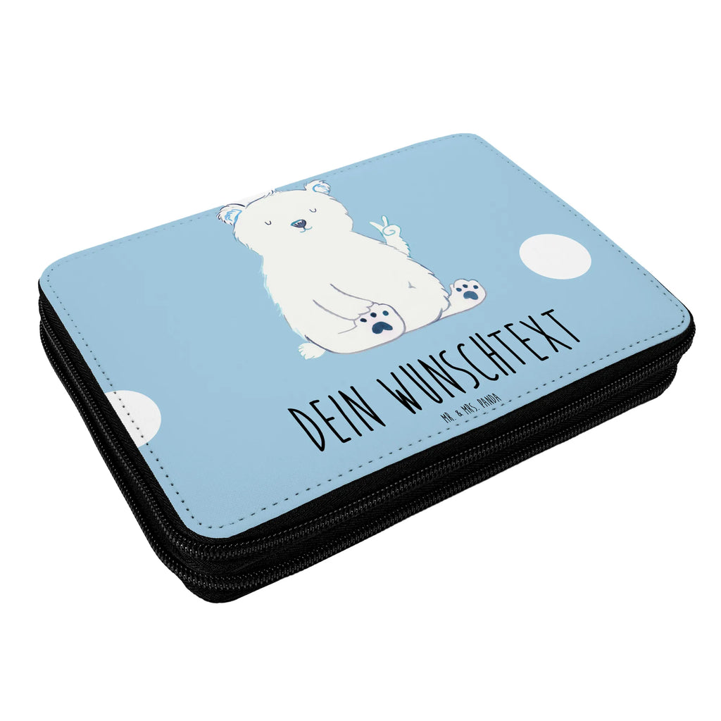 Personalised leather folder Icebear Lazy Personalisierte Stiftetasche, Personalisierte Federmappe, Stifterolle mit Namen, Federmappe mit Namen, Federmäppchen mit Namen, PersonalisierteS Stifte Etui, Personalisierte Stifterolle, PersonalisierteS Federmäppchen, Stiftemappe mit Namen, Teddy, Bär, Teddybär, Arbeit, Faul, Nordpol, Relaxen, Arbeitsplatz, Büro, Entspannen, Bürojob, Homeoffice, Eisbär