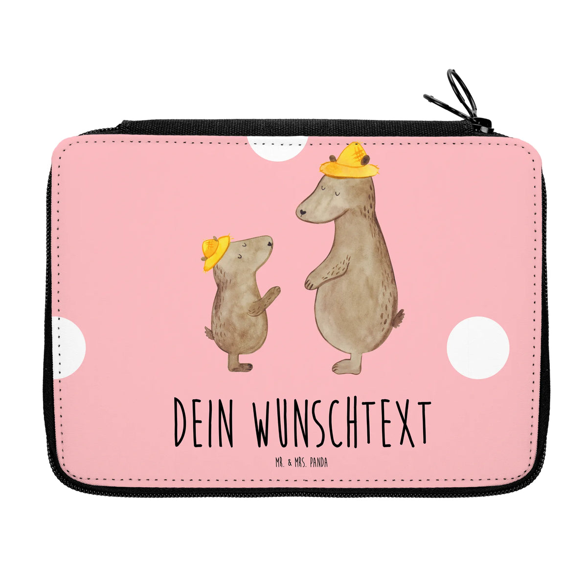 Personalised leather folder Bears with hats Father's Day, Mother's Day, father, sons, favourite person, father's day, children, father-son, son, child, role model