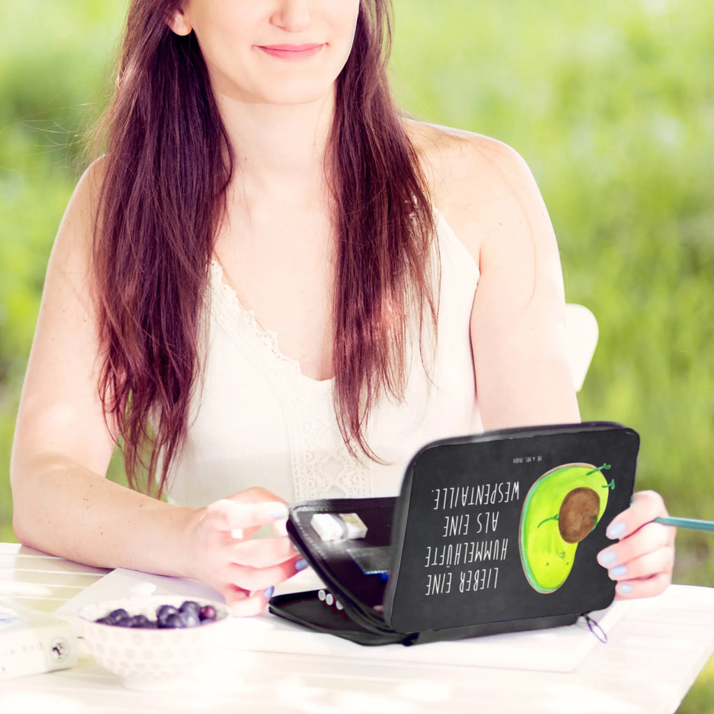 Leather folder avocado Pipes pencil case, school, gift, primary school, pupil, pencil bag, child, motif, pen roll, enrolment, avocado, vegetables, diet, Avocado, being fat, nutrition, chubby, losing weight