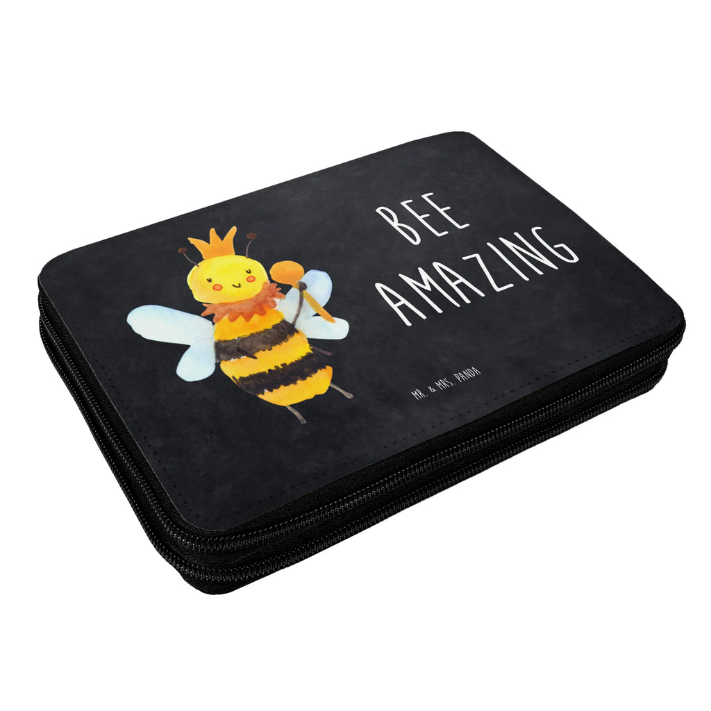 Leather folder bee king Schülerin, Federmappe, Stifte Etui, Geschenk, Einschulung, Schule, Federmäppchen bedruckt, Kind, Stifterolle, Büro Stifte Etui, Grundschule, Kinder Federmappe, Federmäppchen, Federmappe Einschulung, Schüler, Bestückte Federmappe, Stiftetasche, Motiv, Biene, Wespe, Hummel