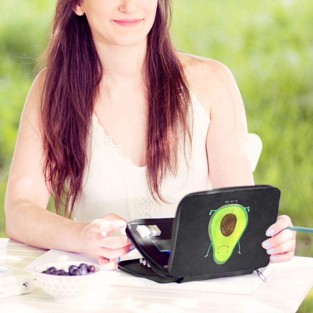 Leather folder avocado Happy enrolment, motif, pencil bag, pen roll, pupil, pencil case, primary school, child, school, gift, avocado, vegetables, chaos, Avocado