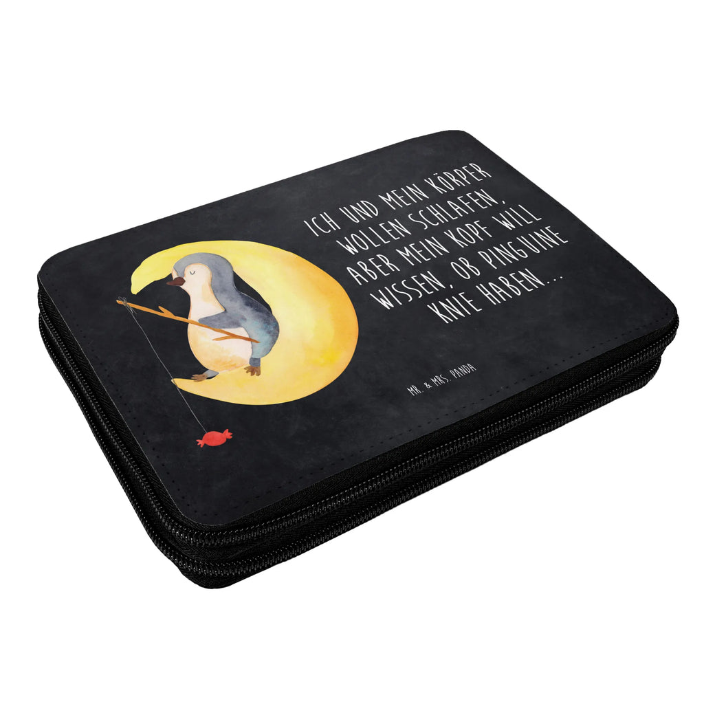 Federmappe Pinguin Mond Farbstiftetui, Buntstiftetui, Federtasche, Bleistift Etui, Federmappe Set, Schulmäppchen, Mäppchen, Stifte Etui, Schlampermäppchen, Schuletui, Schüleretui, Stiftebeutel, Zeichenetui, Bleistiftetui, Schreibetui, Schreibmappe, Buntstiftmäppchen, Etui für Stifte, Federmäppchen, Malmappe, Stifteetui, Stiftetasche, Stiftemappe, Pinguin, Schlafzimmer, Pinguine, Schlafstörungen, Einschlafen, Spruch, Nachtruhe, Gästezimmer, schlafen