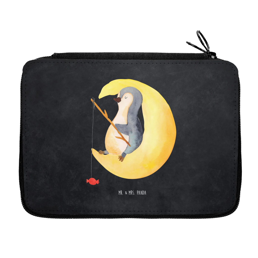 Federmappe Pinguin Mond Farbstiftetui, Buntstiftetui, Federtasche, Bleistift Etui, Federmappe Set, Schulmäppchen, Mäppchen, Stifte Etui, Schlampermäppchen, Schuletui, Schüleretui, Stiftebeutel, Zeichenetui, Bleistiftetui, Schreibetui, Schreibmappe, Buntstiftmäppchen, Etui für Stifte, Federmäppchen, Malmappe, Stifteetui, Stiftetasche, Stiftemappe, Pinguin, Schlafzimmer, Pinguine, Schlafstörungen, Einschlafen, Spruch, Nachtruhe, Gästezimmer, schlafen