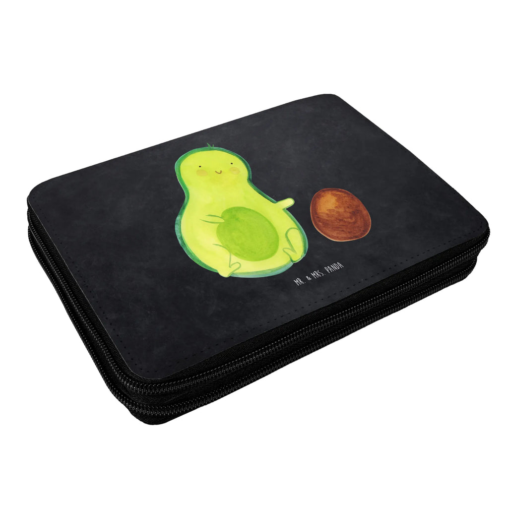 Leather folder avocado core rolls pencil case, enrolment, pen roll, pencil bag, motif, gift, pupil, child, school, primary school, avocado, vegetables, birth, love, big love, avocados, birthday, pregnancy, baby, for birth, first child, baby party, infant