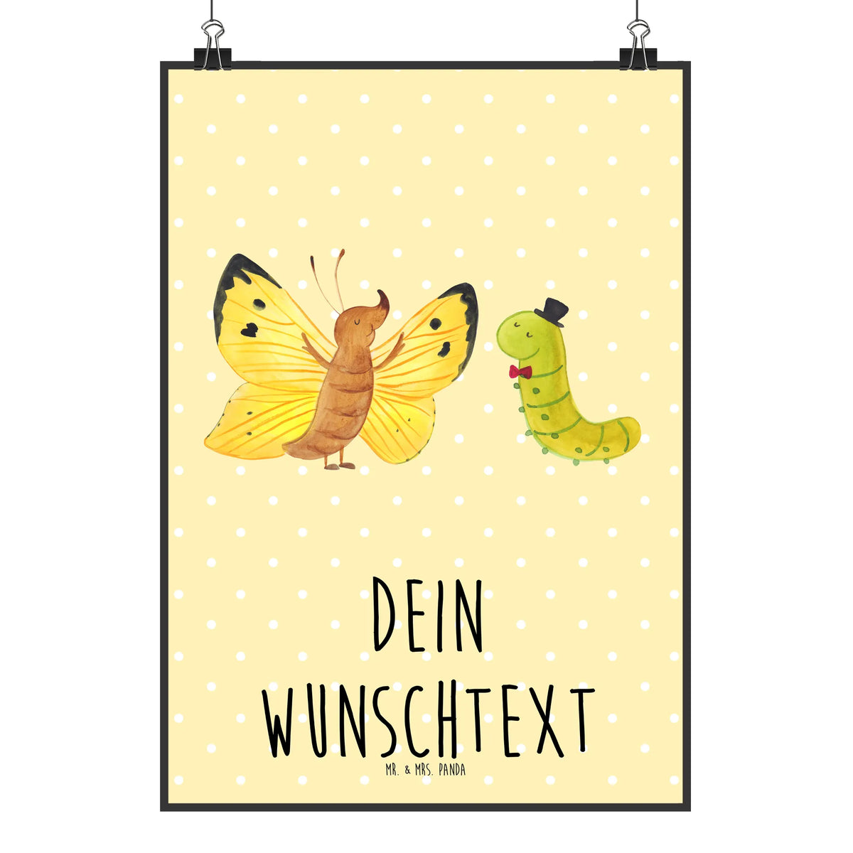 Spersonalizowany plakat gąsienica motyl dobra energia, zwierzęta, zabawne powiedzonka, Motywy zwierzęce