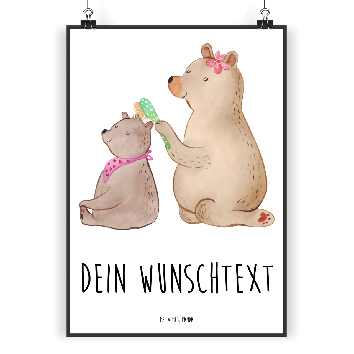 Spersonalizowany plakat niedźwiedź dziecko dziadek, babcia, tata, siostra, brat, Dzień Matki, Dzień Ojca, Rodzina