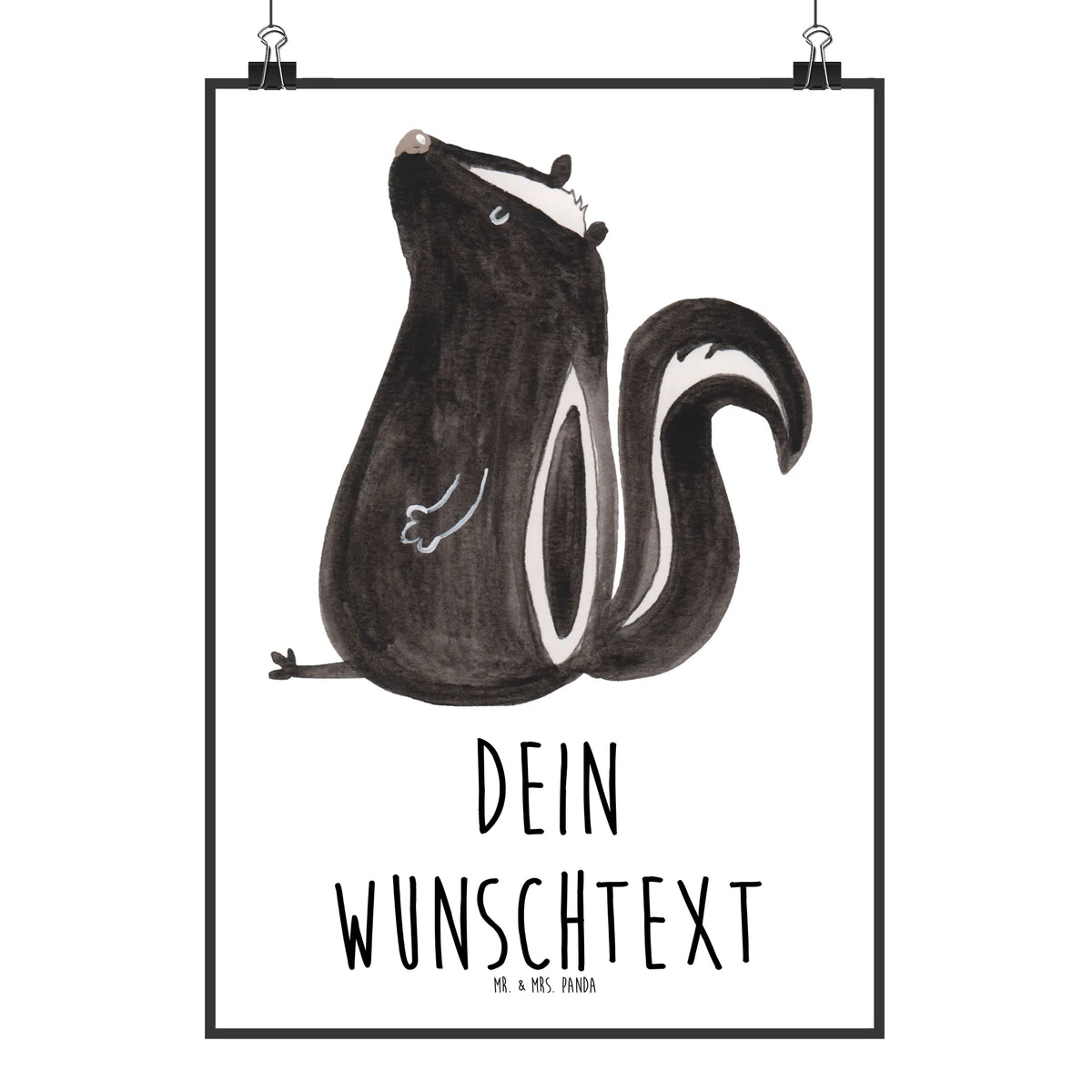 Personalised poster skunk Sit know-it-all, predator, wild animal, law, stinky