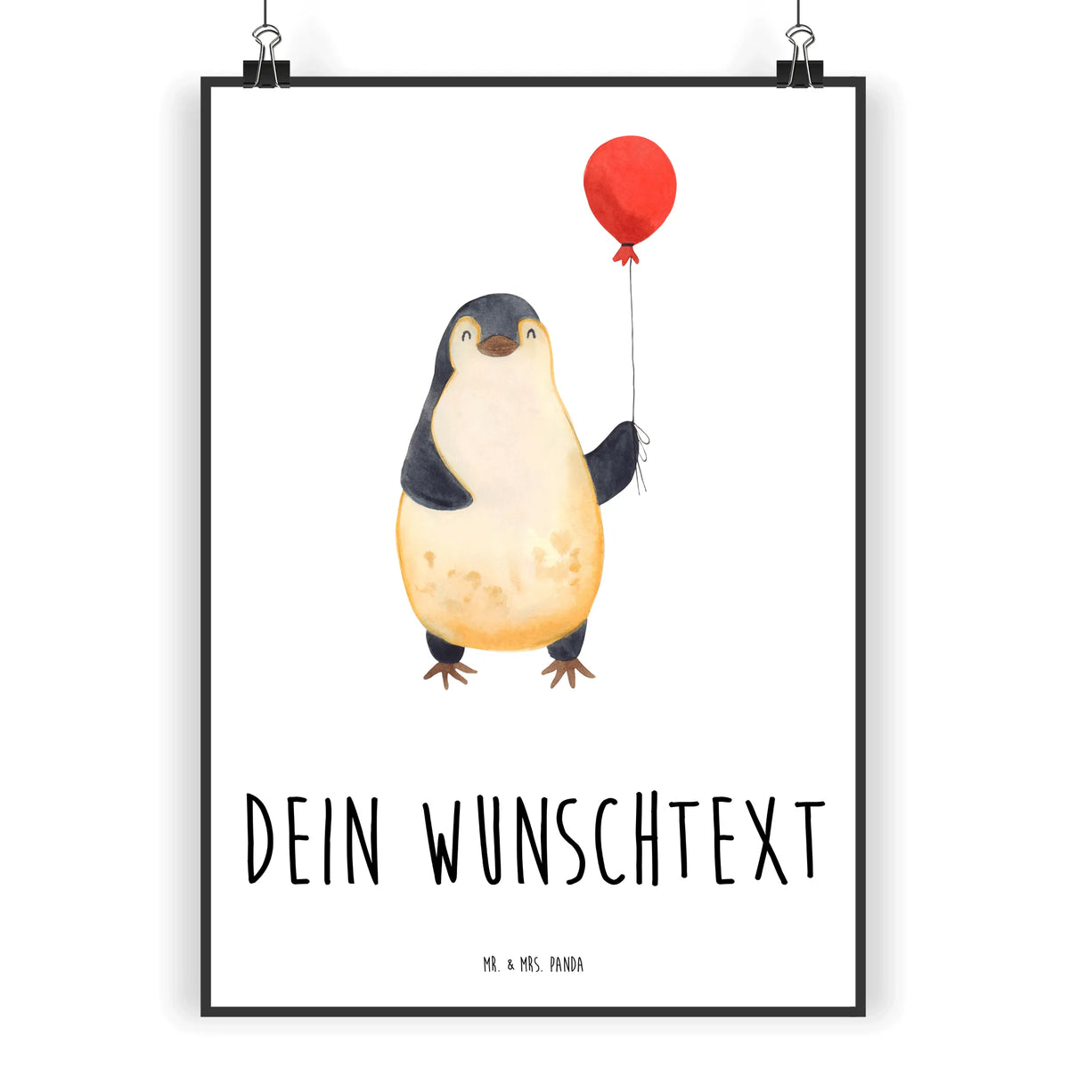 Personalised poster Penguin balloon Penguins, North Pole, gift girlfriend, gift idea, balloon, best friend, new start, new life, penguins, love of life