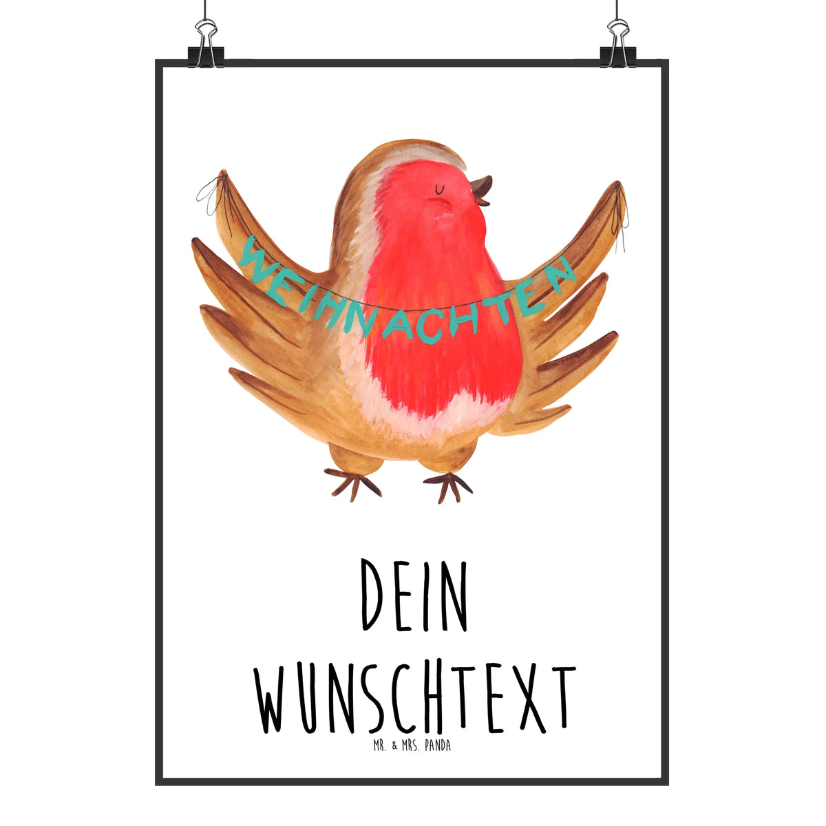 Spersonalizowany plakat rudzik Boże Narodzenie Zima, Boże Narodzenie, dekoracje świąteczne, Mikołaj, Adwent, Wigilia, zimowy motyw