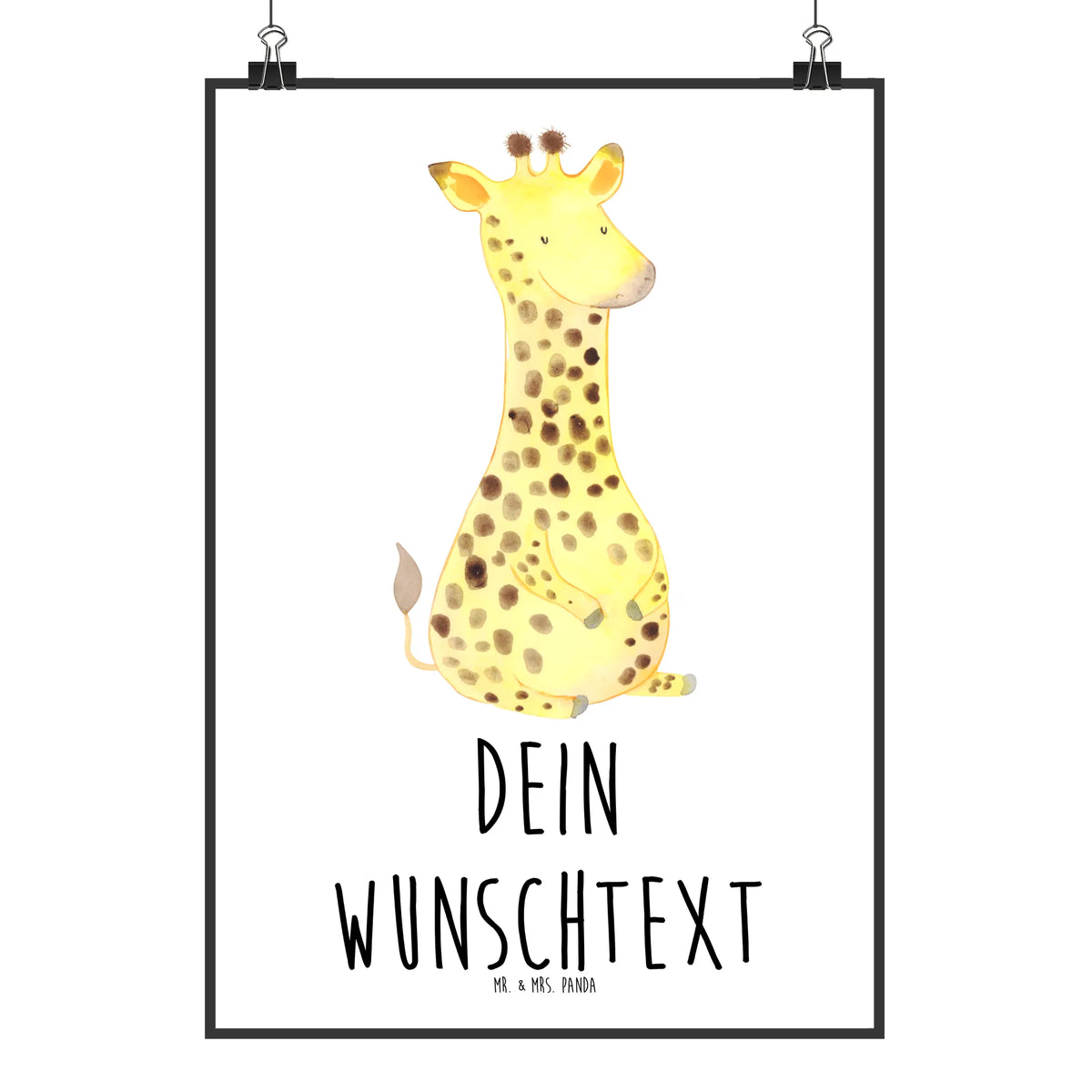 Personalised poster giraffe Satisfied Africa, Adventure