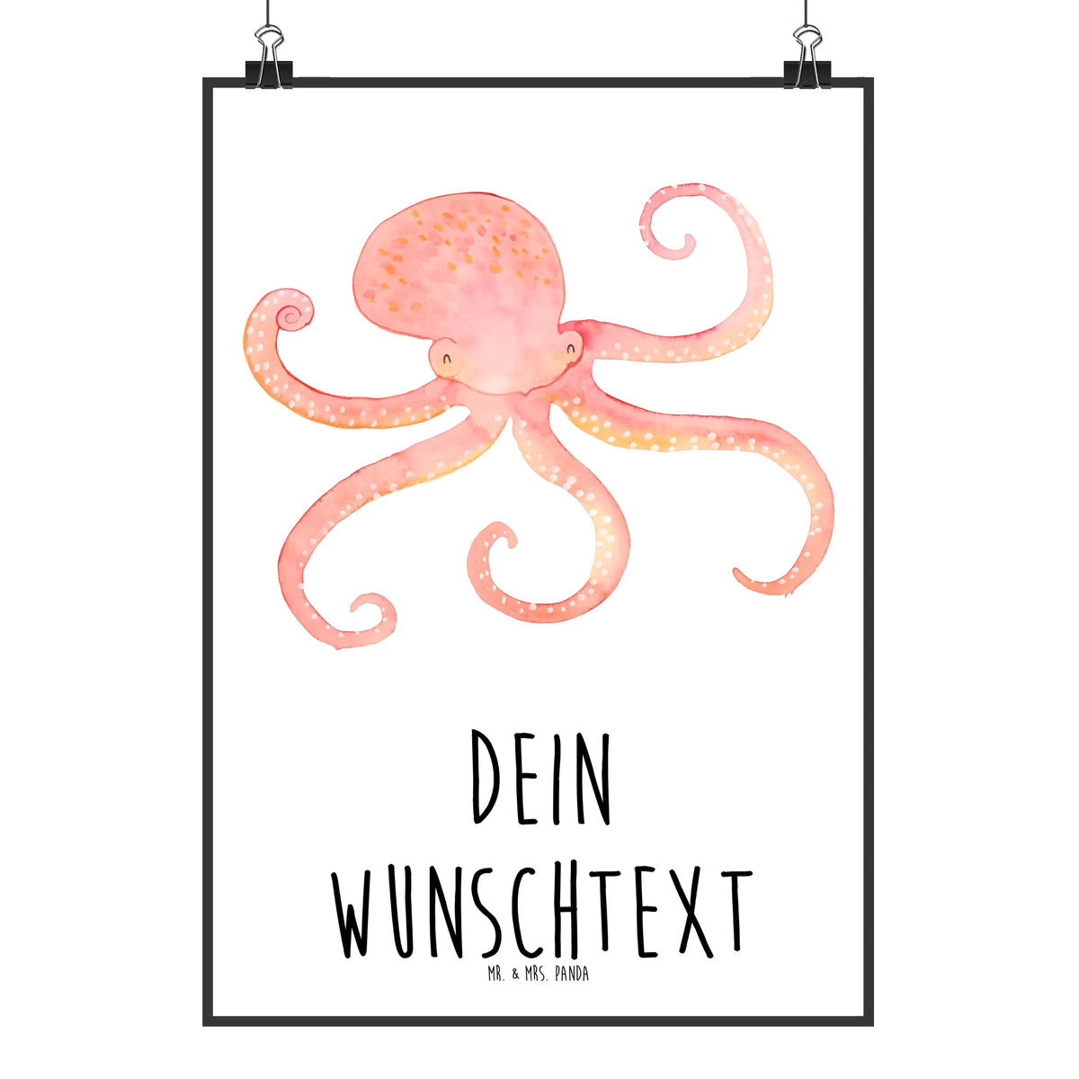 Personalised poster Squid card, gift ideas, gifts, small animals, cute, cute animal motives, hand drawn, funny sayings, good mood, special gifts, animal lover, squid, arms, ocean, octopus, water, sea animal