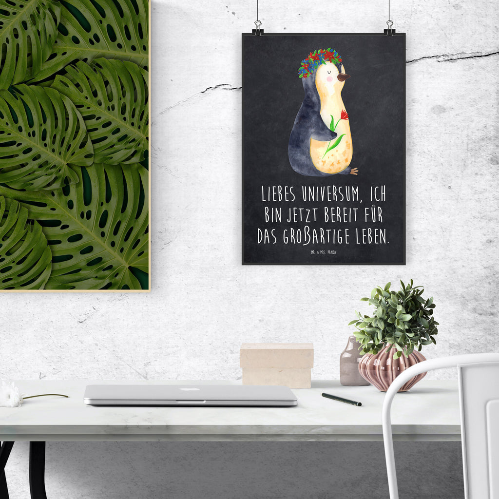 Plakat pingwin kwiaty großes poster, Handgemaltes Poster, Poster, Bild, Wanddeko, Wandposter, Deko Bild, Küchenposter, Posterdruck, Wanddekoration, plakat, bild für wand, Wandbild, Wanddeko Bild, Mr. & Mrs. Panda Poster, kinderzimmer poster, Raumdekoration, poster sprüche, Designposter, schlafzimmer poster, Kinderposter, Kunstdruck, Pinguin, Pinguine, Geschenkidee, Ziele, Lebenslust, Blumenkranz, Motivation, Leben, Universum, Lebensziele, Liebeskummer, Wünsche