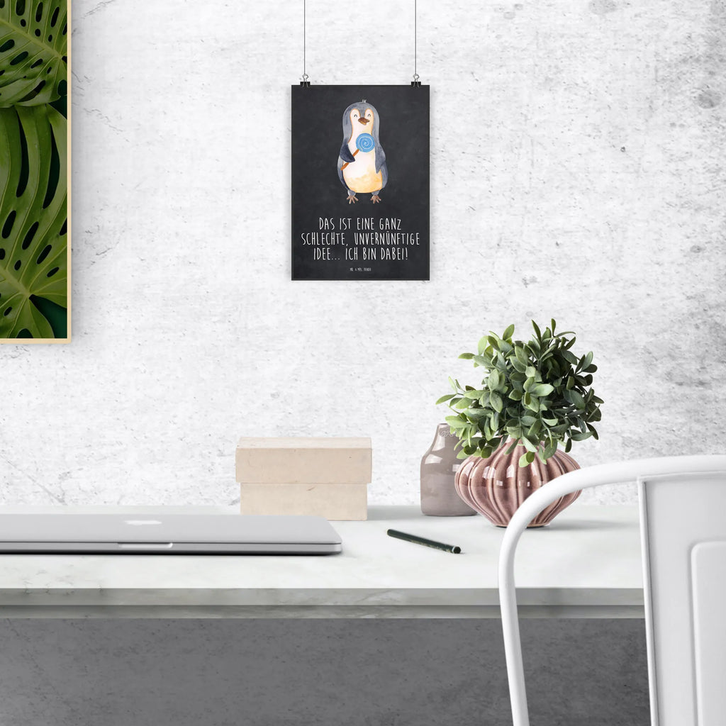 Plakat pingwin lizak drucke, Wandposter, Plakat, Wanddekoration, Mr. & Mrs. Panda Poster, kunstposter, Posterdruck, Wanddeko Bild, Wandschmuck, wanddeko, wandkunst, Bild für Wand, kunstdruck poster, Bild, Wandbild, Designposter, kunst für die wand, wanddruck, grafikposter, Kunstdruck, Deko Bild, Poster, Pinguin, Spruch, Ganove, Lolli, Süßigkeiten, Pinguine, Rabauke, Gauner, Rebell, Blödsinn