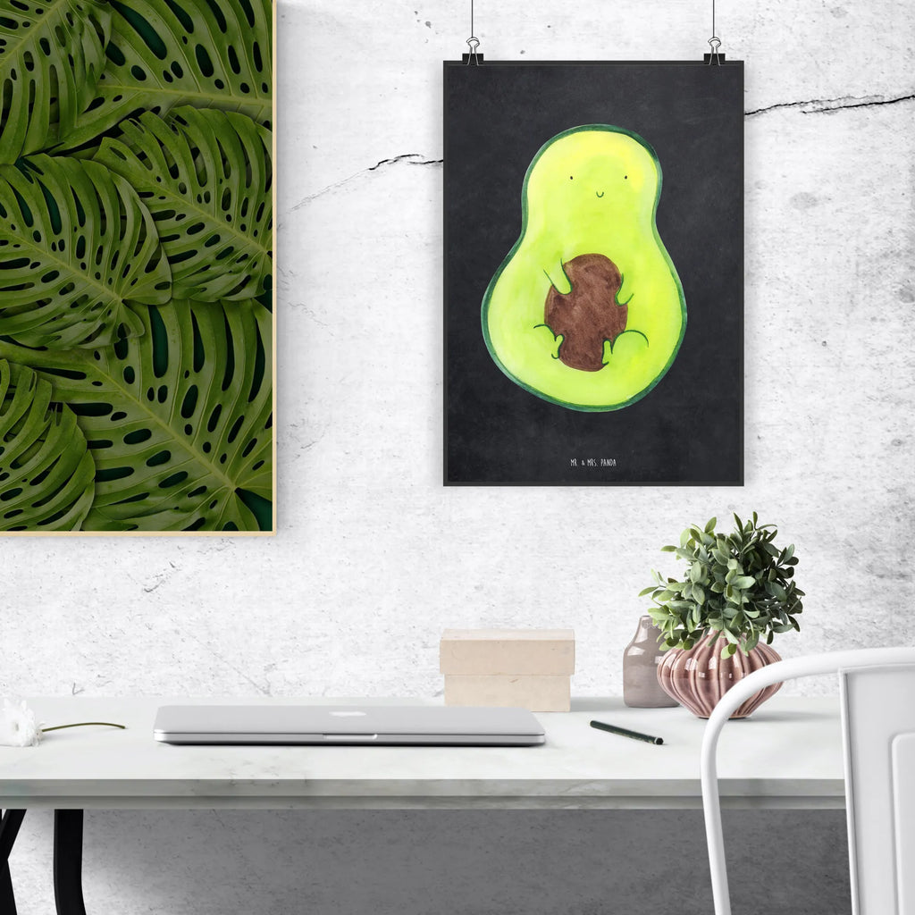 Poster Avocado Kern Kinderposter, Raumdekoration, Kunstdruck, Mr. & Mrs. Panda Poster, Handgemaltes Poster, Poster, Wanddeko Bild, Wanddeko, Wanddekoration, Designposter, Küchenposter, Bild, Wandposter, Posterdruck, Avocado, Veggie, Vegan, Gesund, Avocadokern, Kern, Avokado, Pflanze, Spruch Leben