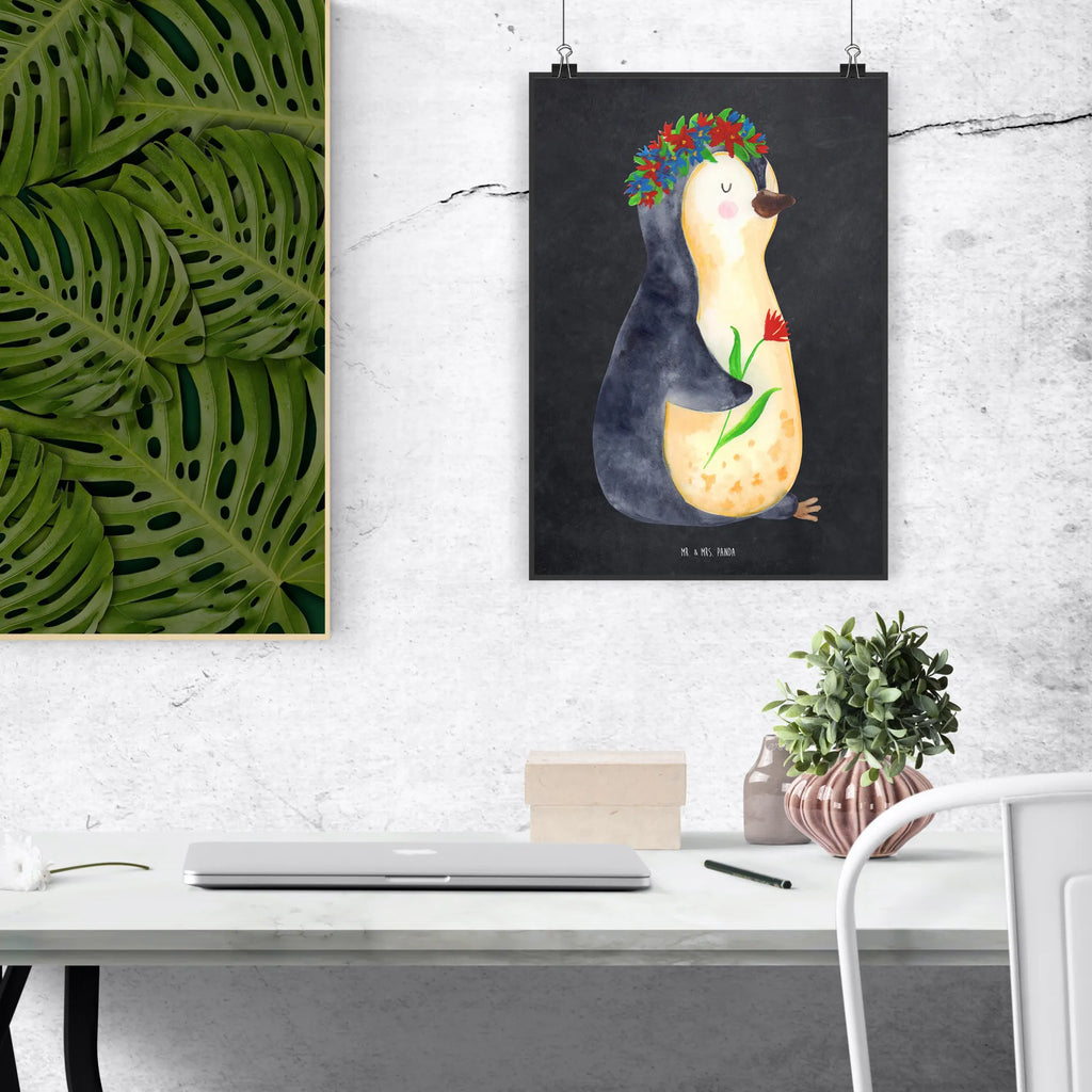 Plakat pingwin kwiaty großes poster, Handgemaltes Poster, Poster, Bild, Wanddeko, Wandposter, Deko Bild, Küchenposter, Posterdruck, Wanddekoration, plakat, bild für wand, Wandbild, Wanddeko Bild, Mr. & Mrs. Panda Poster, kinderzimmer poster, Raumdekoration, poster sprüche, Designposter, schlafzimmer poster, Kinderposter, Kunstdruck, Pinguin, Pinguine, Geschenkidee, Ziele, Lebenslust, Blumenkranz, Motivation, Leben, Universum, Lebensziele, Liebeskummer, Wünsche