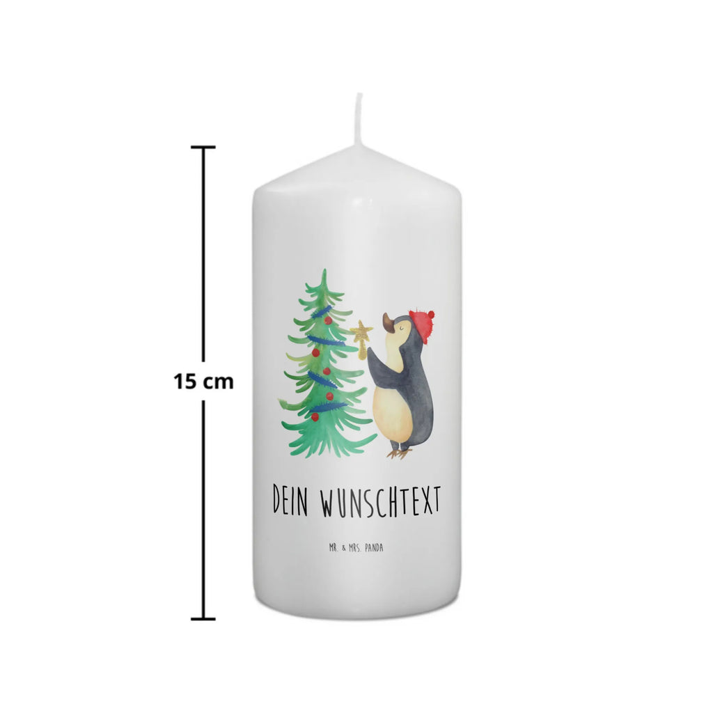 Personalizowana świeca Pingwin choinka Zima, Boże Narodzenie, dekoracje świąteczne, Mikołaj, Adwent, Wigilia, zimowy motyw