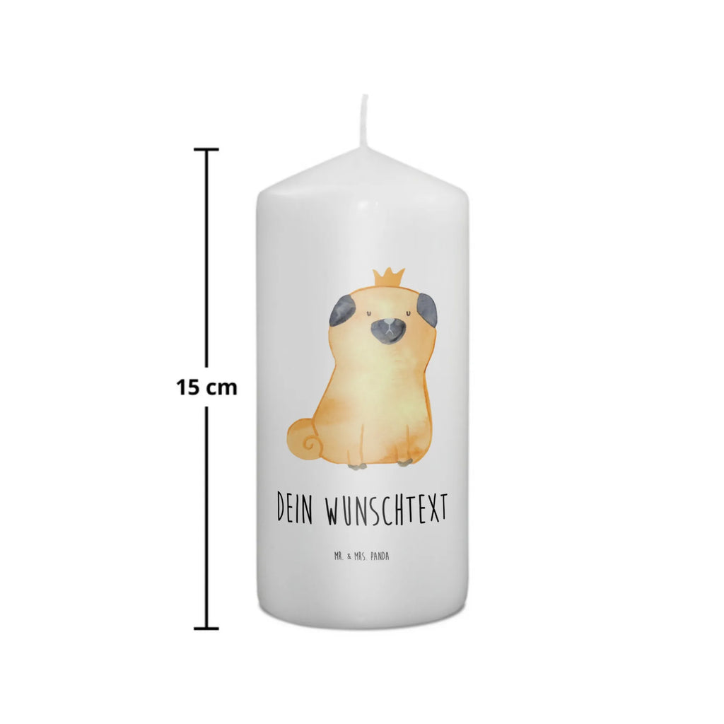 Personalizowana świeca mops korona Pies, motyw psa, zwierzę domowe, rasa psa, miłośnik zwierząt, właściciel psa, powiedzenia